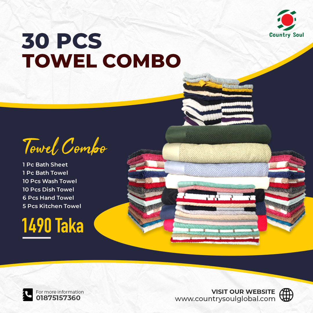 30 Pcs Mega Towel Combo