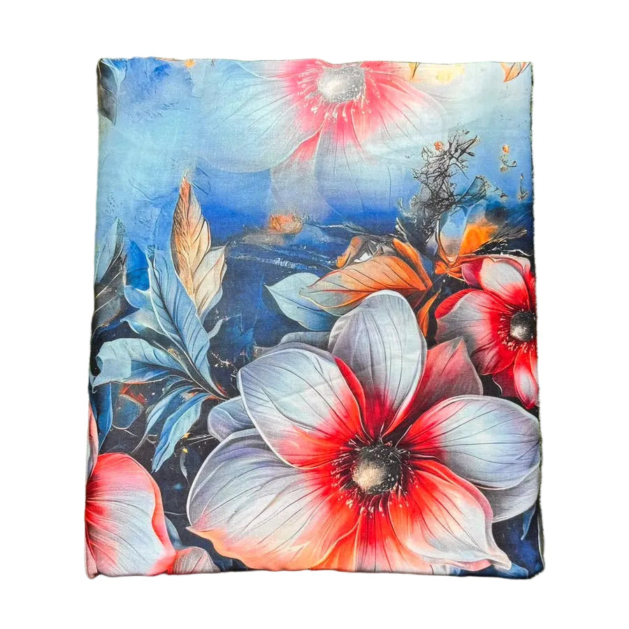 Digital Print Cotton Fabric King size bed Sheet With Two Pillow Cover