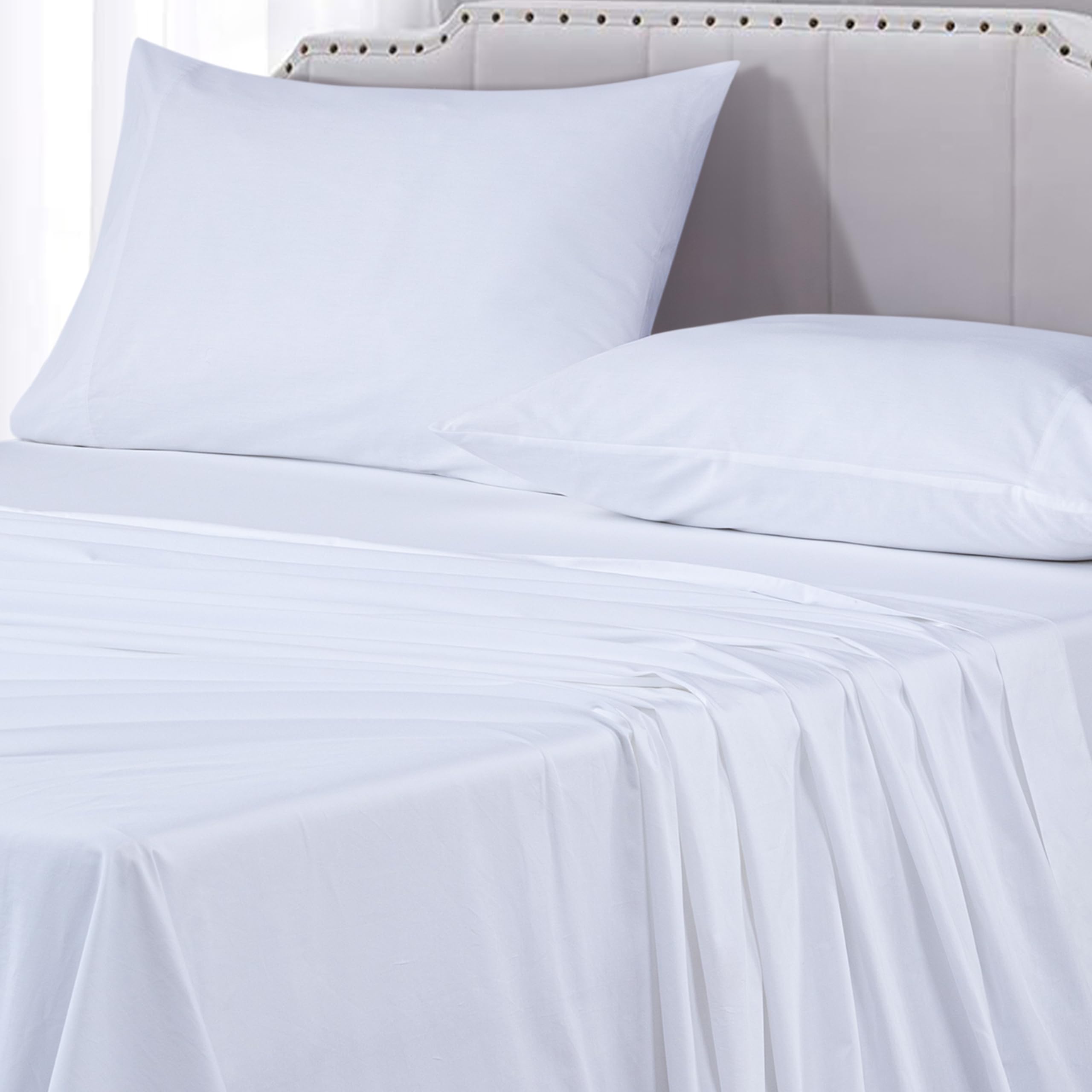 SOLID COLOR King Size Bedsheet with 2 Pillow Cover, 100% Cotton, Ultra Soft (8.5 Feet By 7.5 Feet)