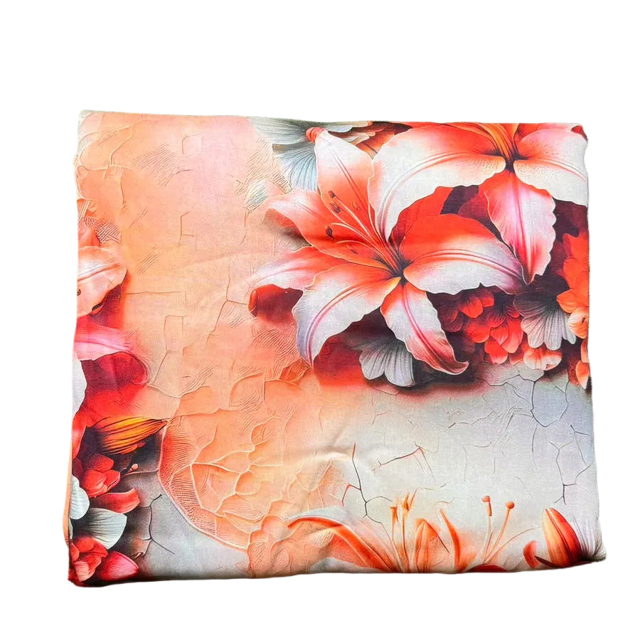Digital Print Cotton Fabric King size bed Sheet With Two Pillow Cover