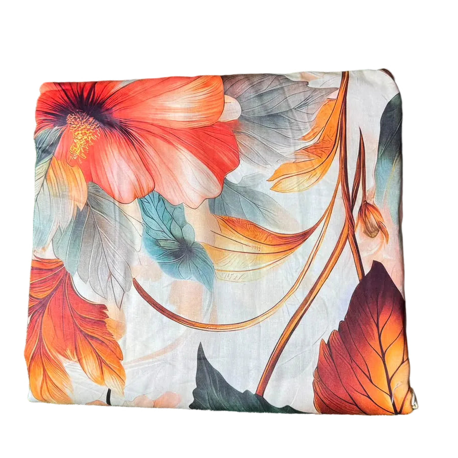Digital Print Cotton Fabric King size bed Sheet With Two Pillow Cover