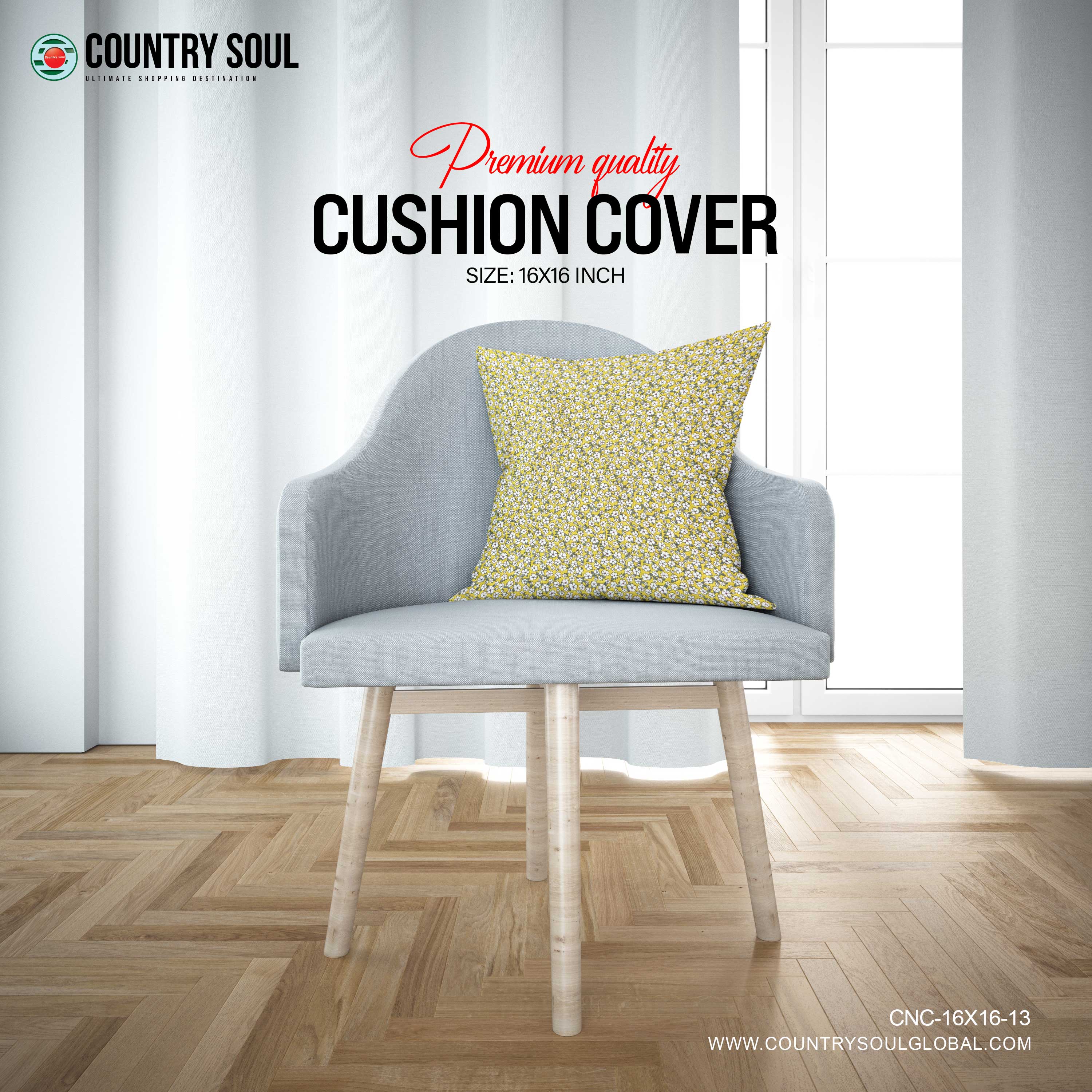 Decorative Cushion Cover 16x16 Inch, Design-13