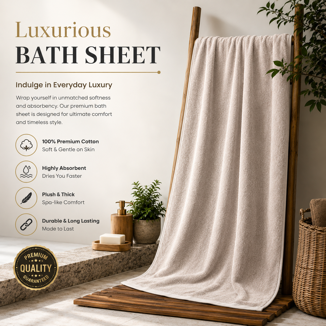 Premium Quality Bath Sheet (40"x60")