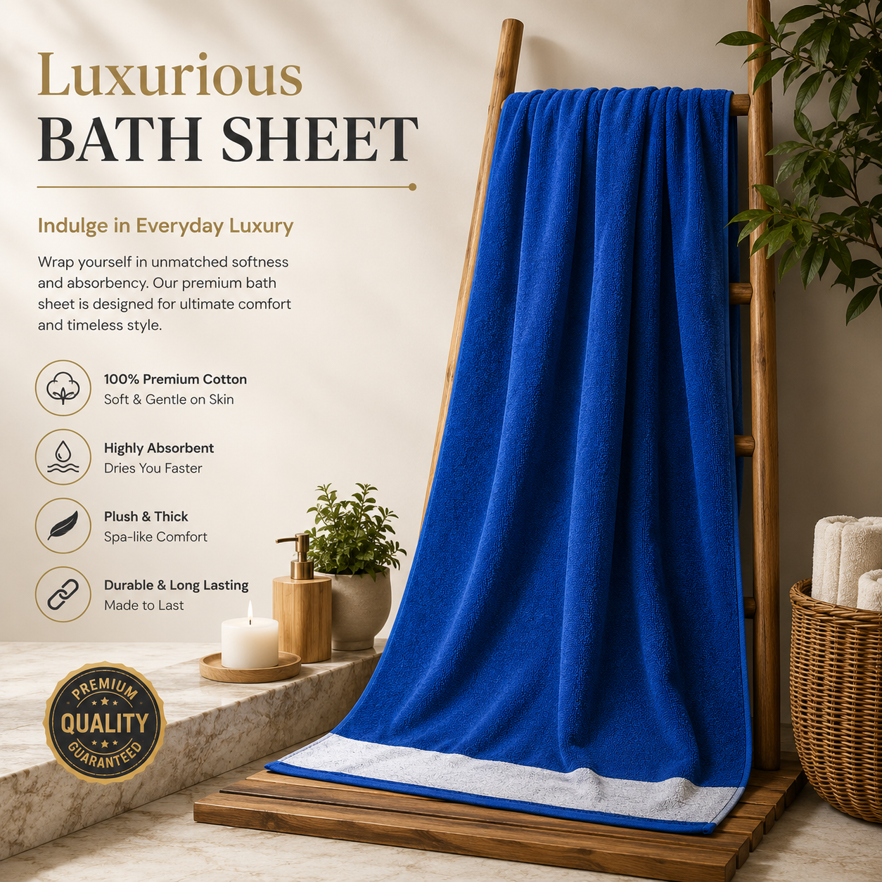 Premium Quality Bath Sheet (40"x60")