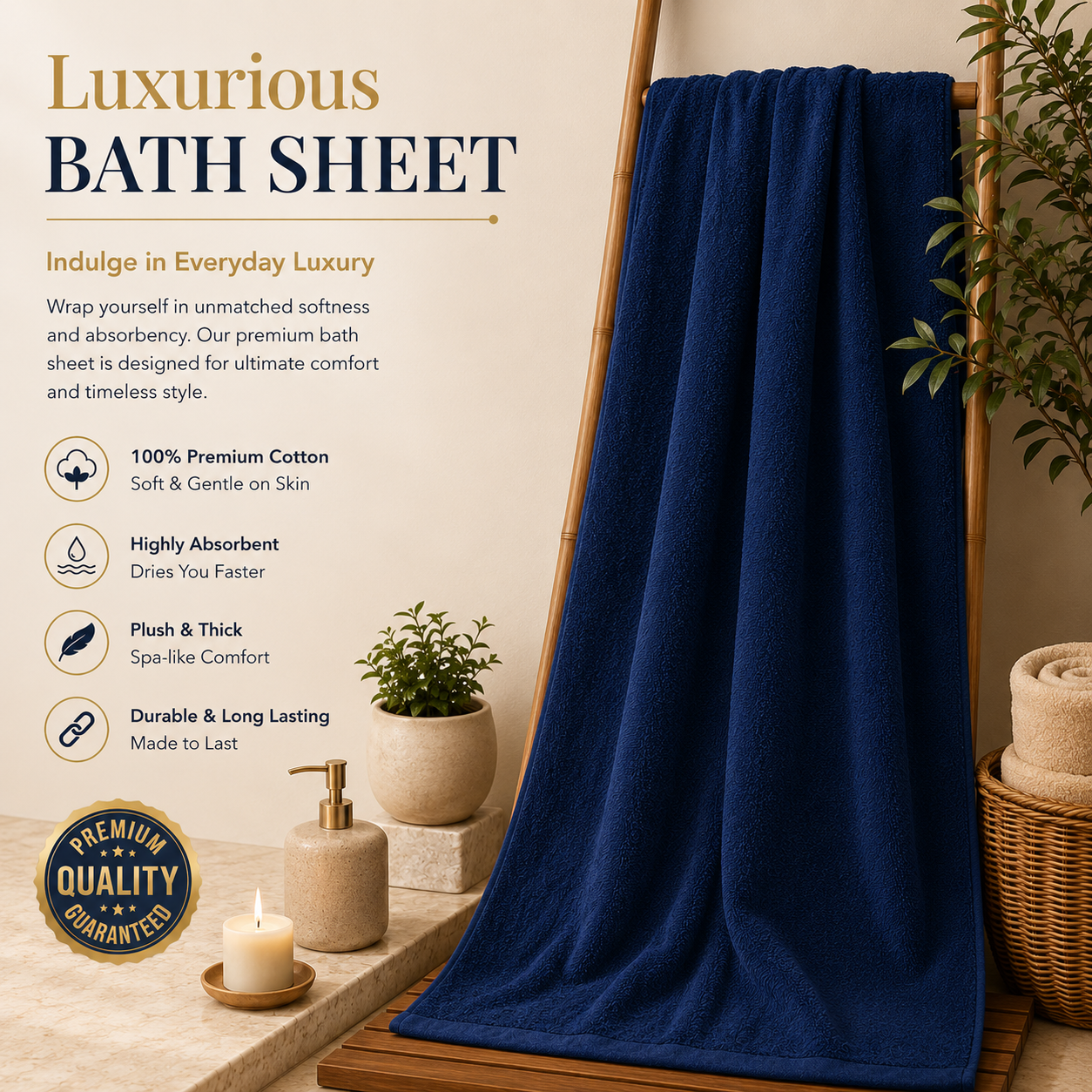 Premium Quality Bath Sheet (40"x60")
