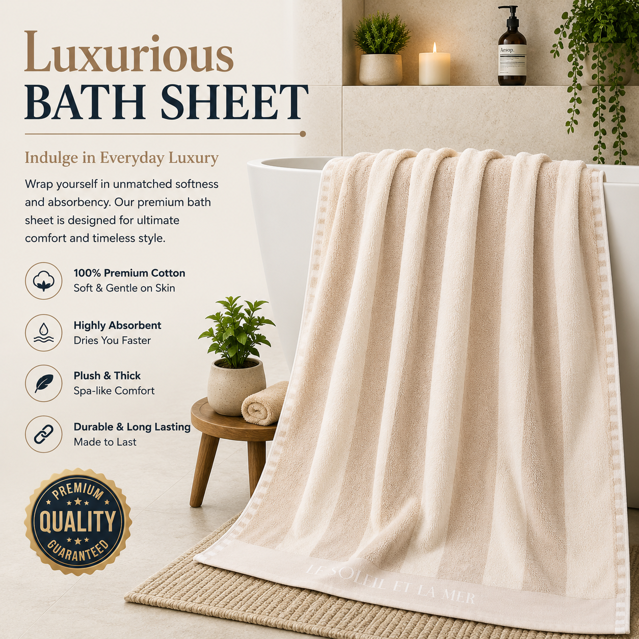 Premium Quality Bath Sheet (40"x60")