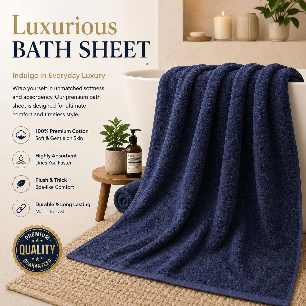 Premium Quality Bath Sheet (40"x60")