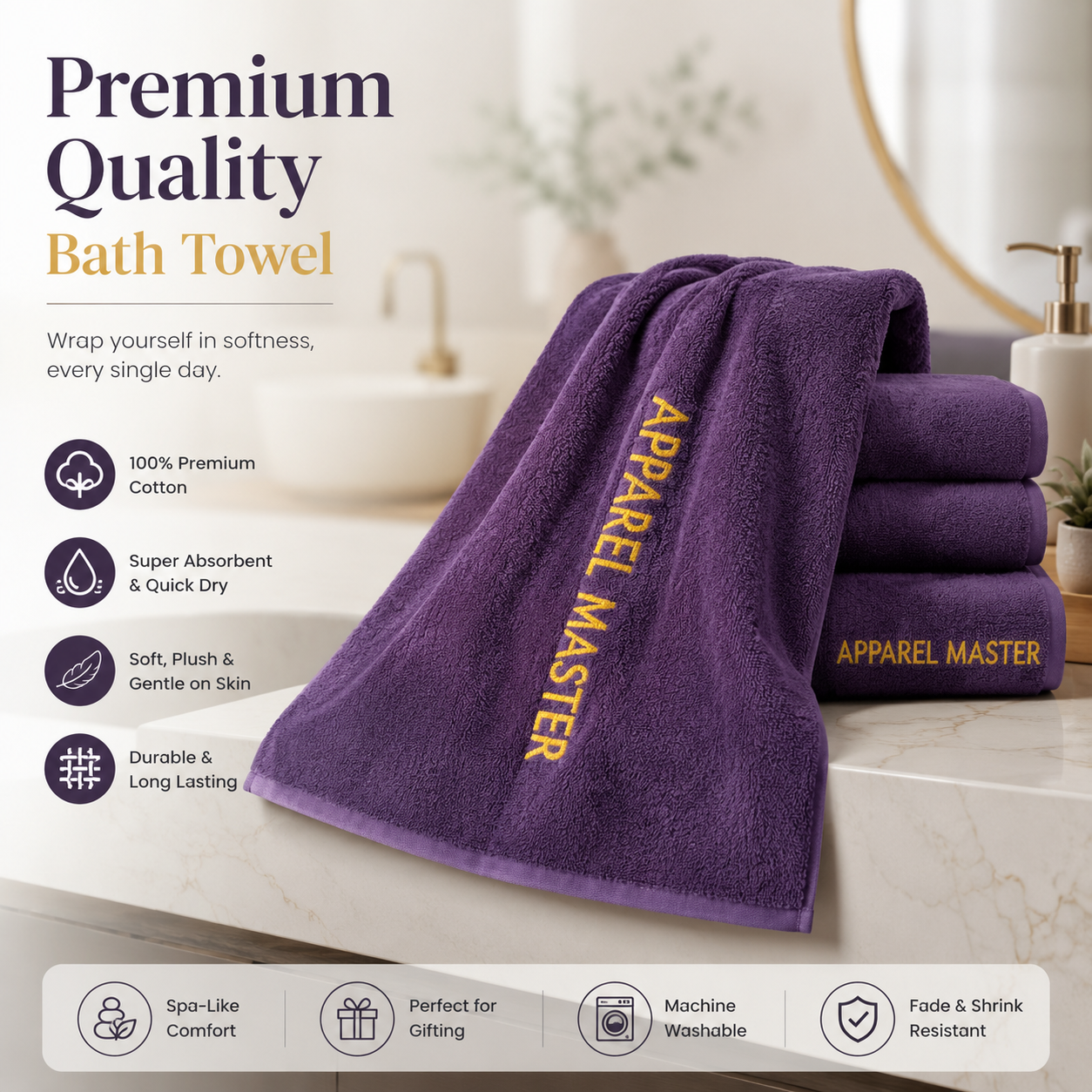 Premium Quality Bath Sheet (40"x60")