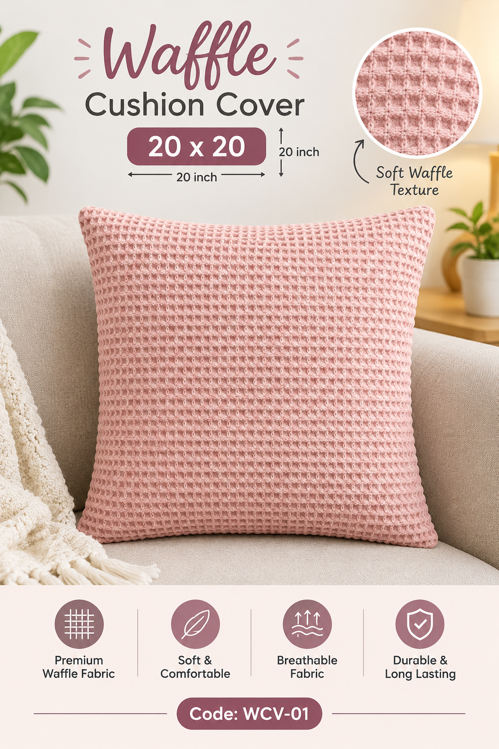 Waffle Cushion Cover