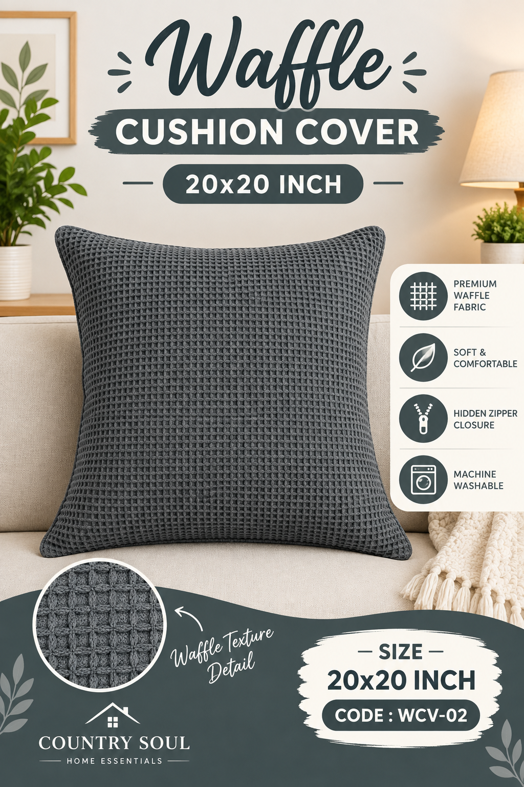 Waffle Cushion Cover