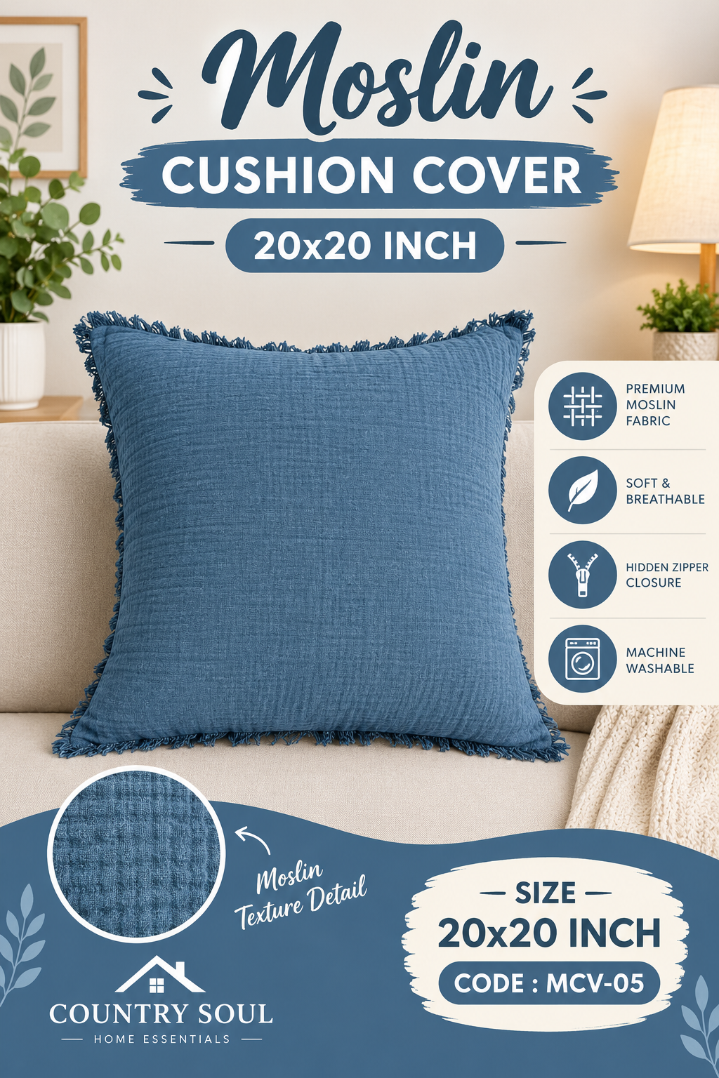 Moslin Cushion Cover