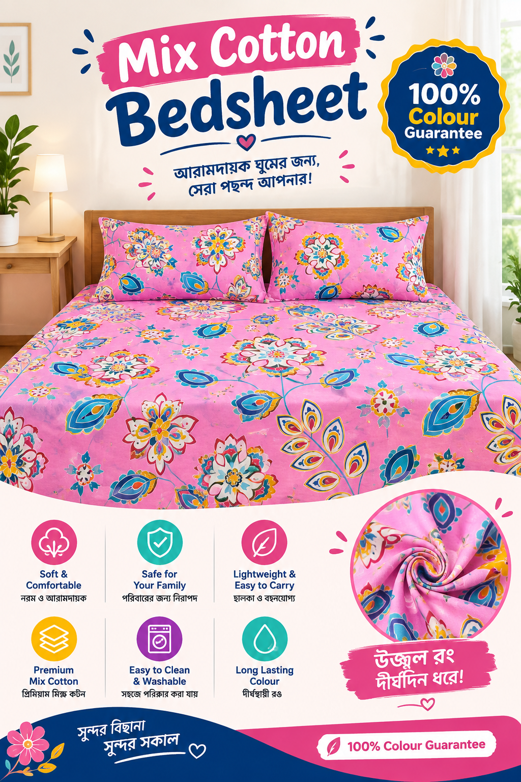 Mix Cotton Bedsheet