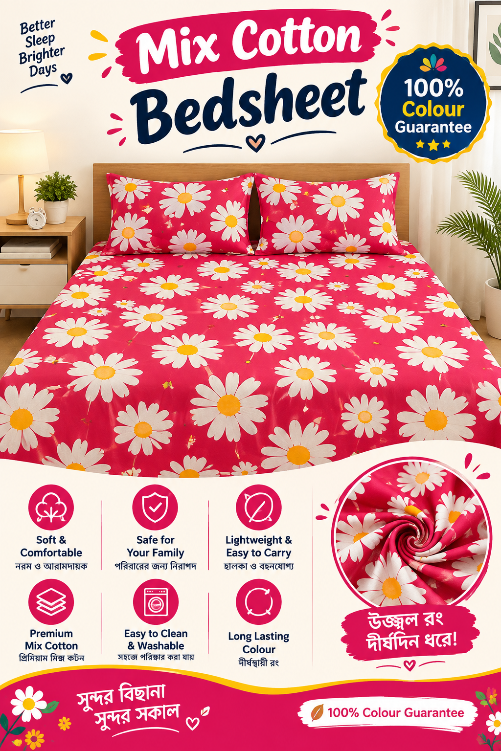 Mix Cotton Bedsheet