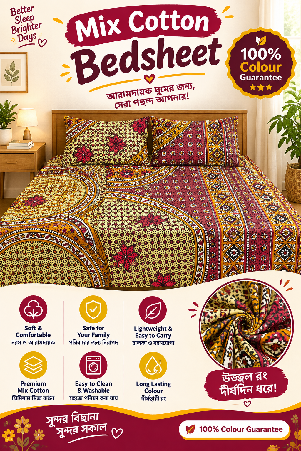 Mix Cotton Bedsheet