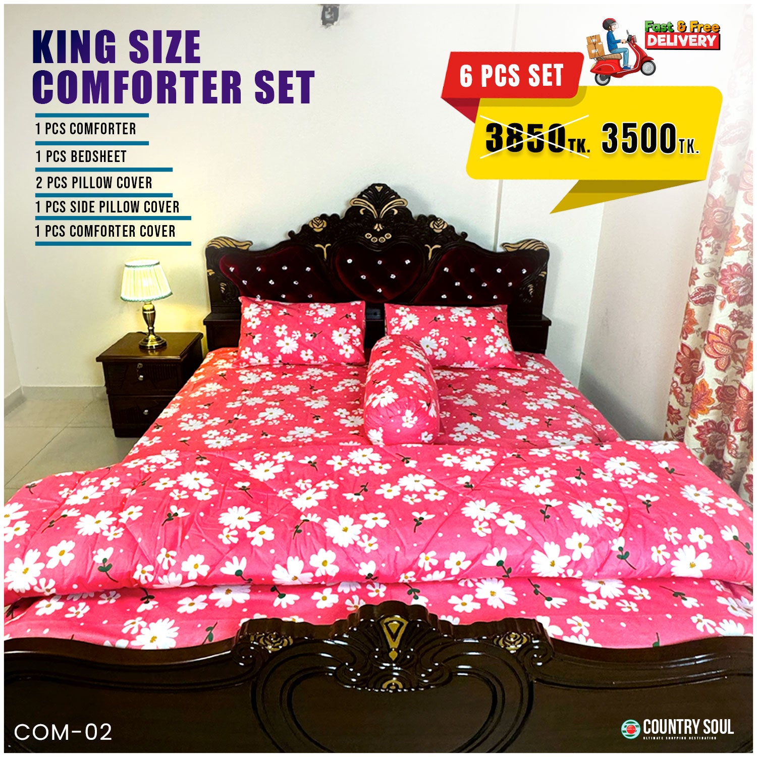 KING SIZE COMFORTER SET (6 PCS SET)