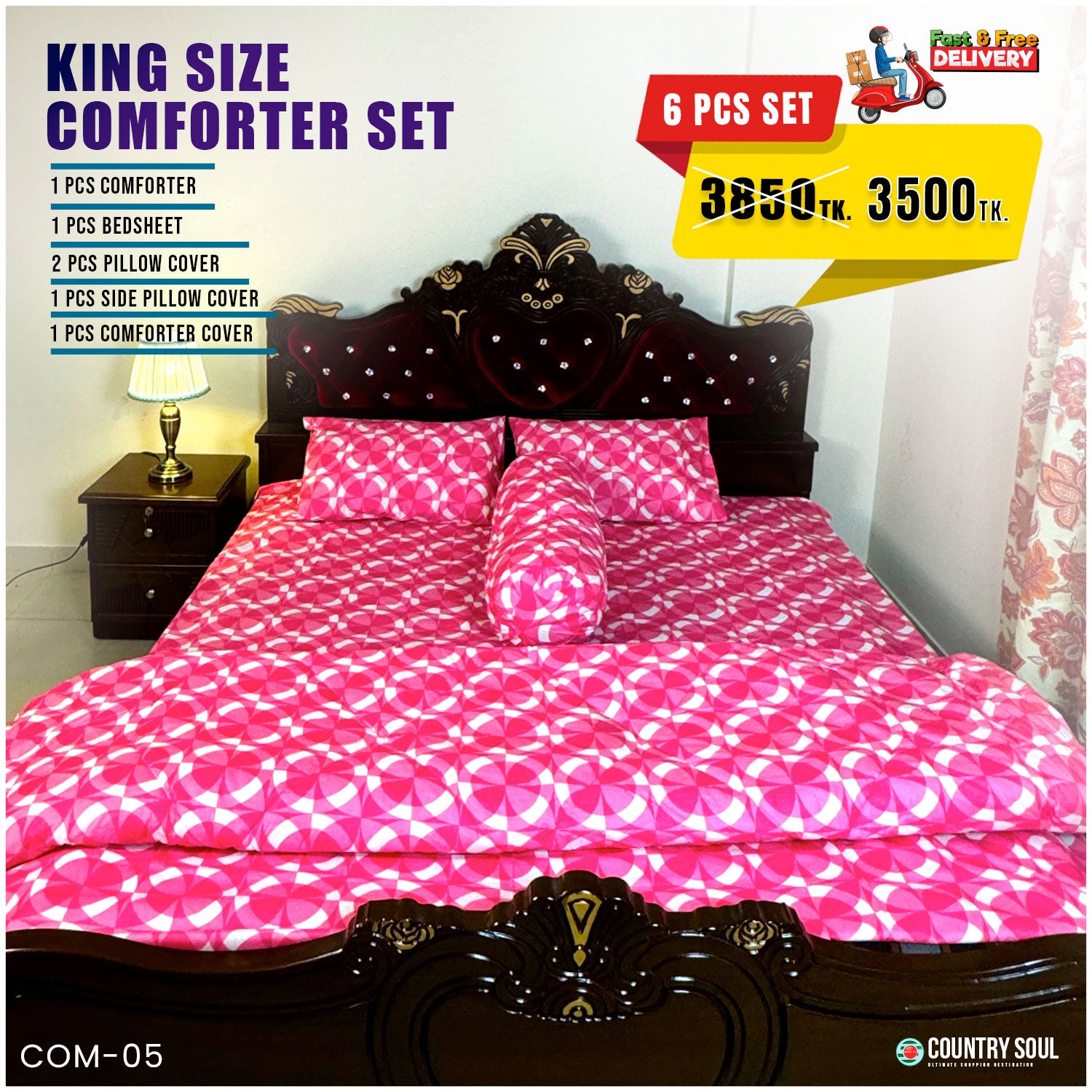 KING SIZE COMFORTER SET (6 PCS SET)