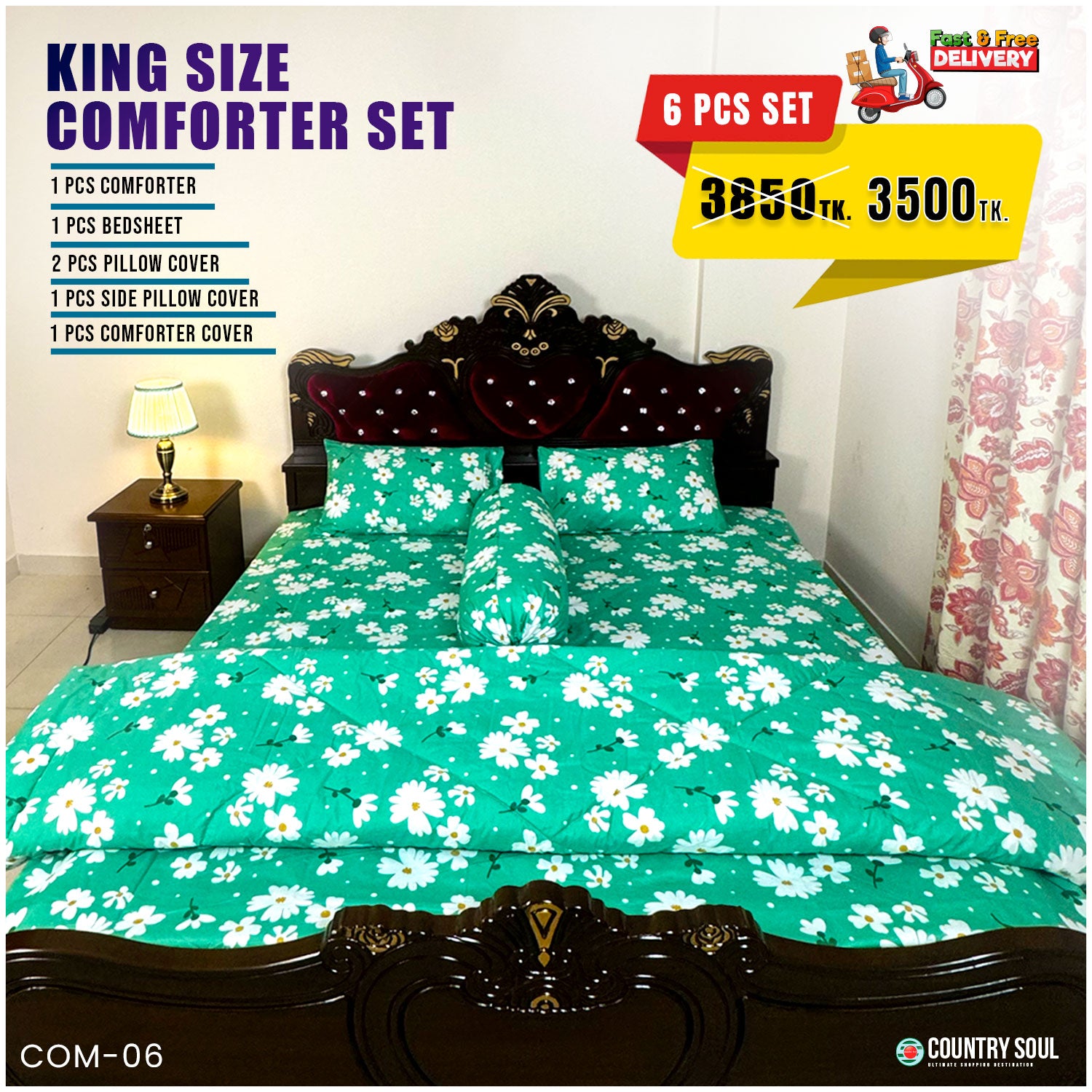 KING SIZE COMFORTER SET (6 PCS SET)