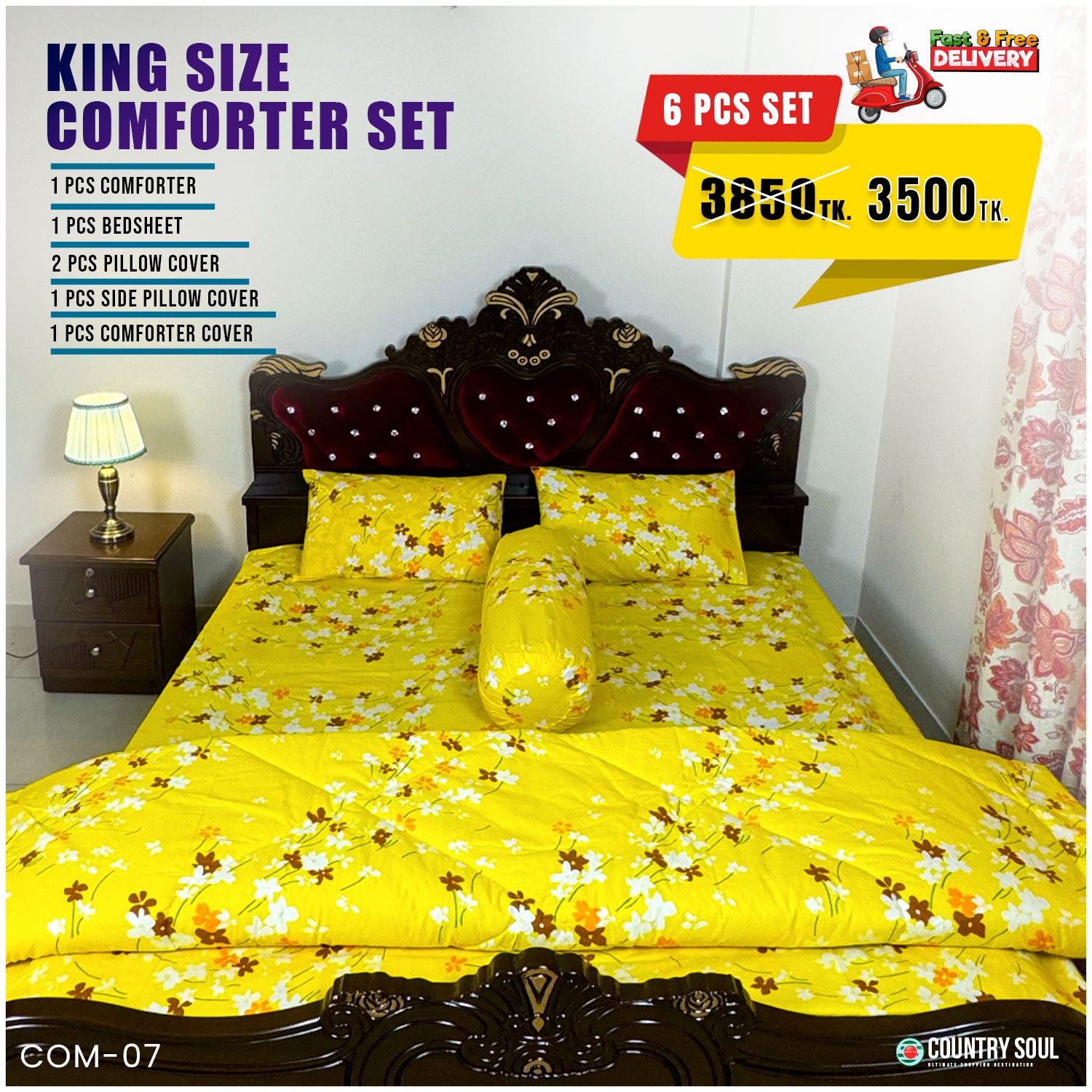 KING SIZE COMFORTER SET  (6 PCS SET)