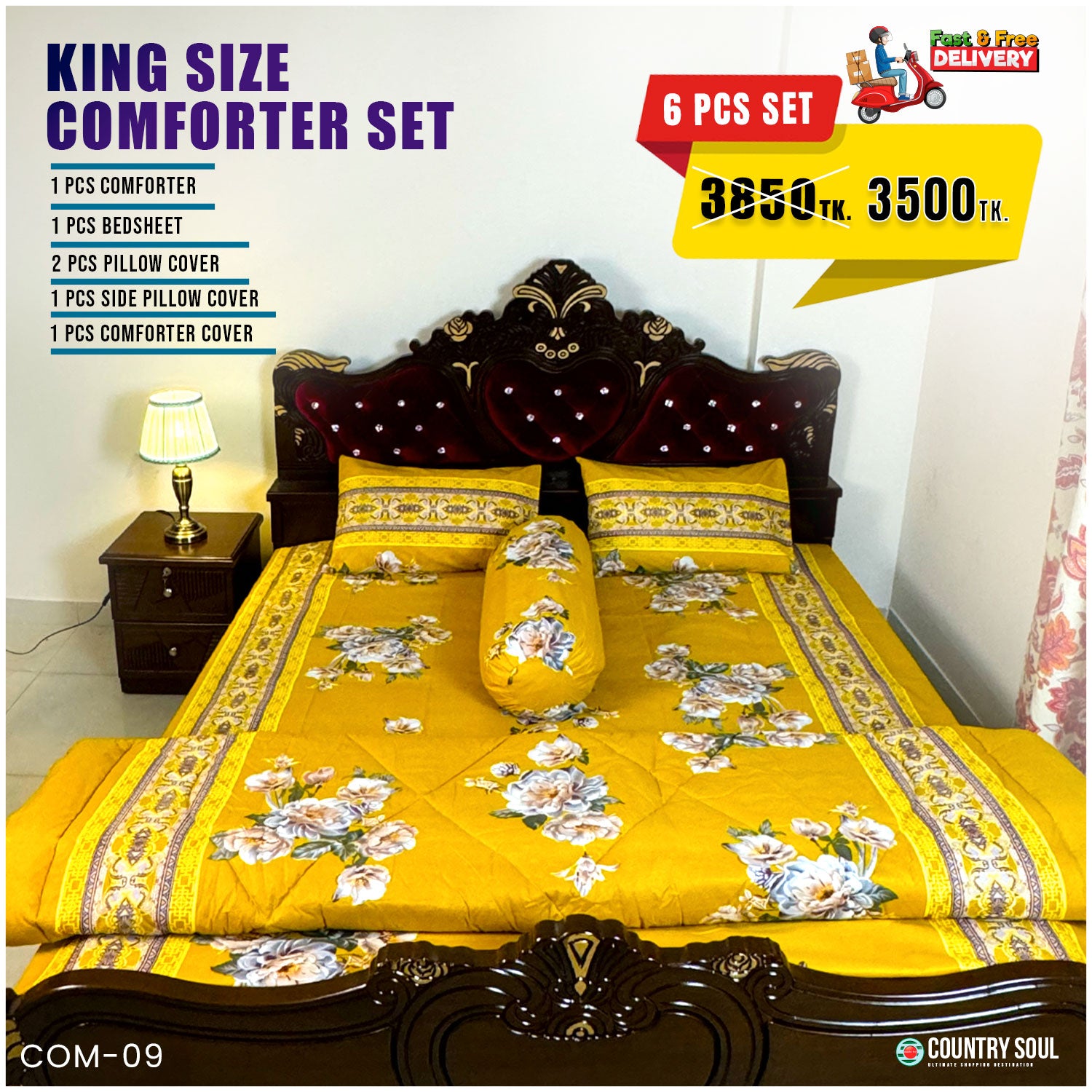 KING SIZE COMFORTER SET  (6 PCS SET)