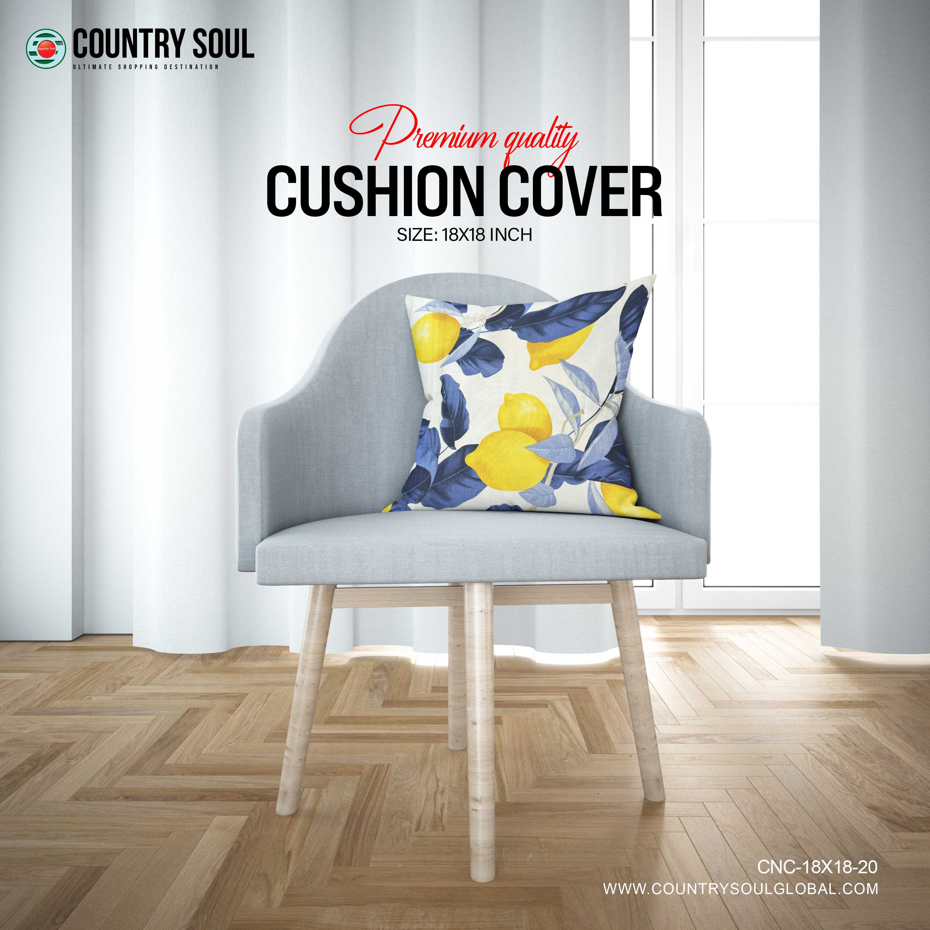 Decorative Cushion Cover 18x18 Inch, Design-20