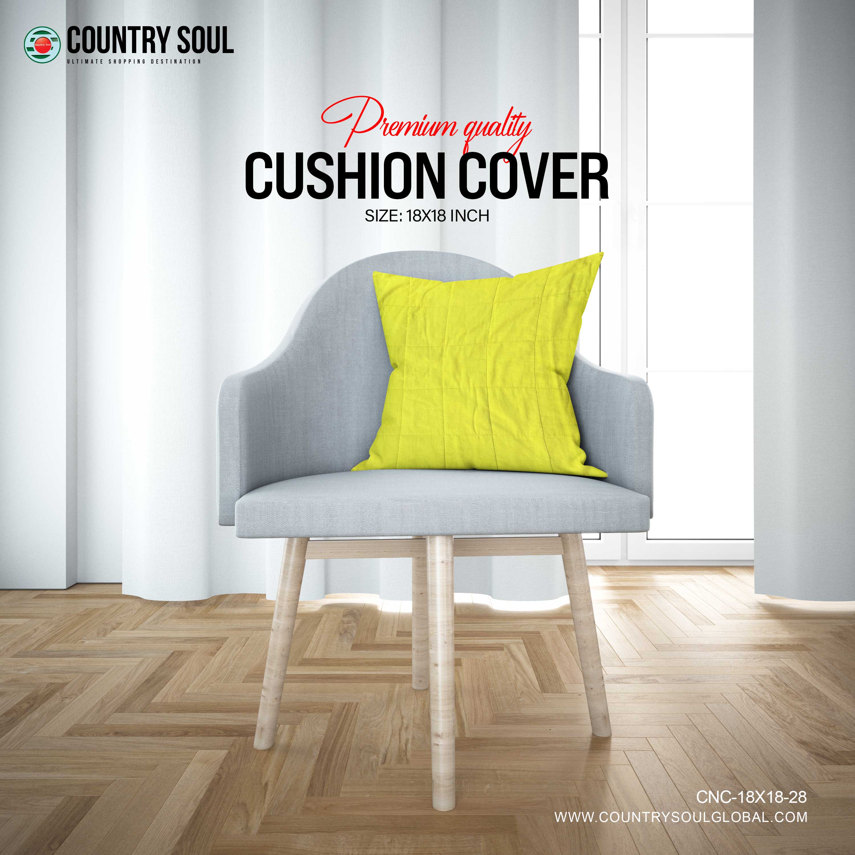 Decorative Cushion Cover 18x18 Inch, Design-28