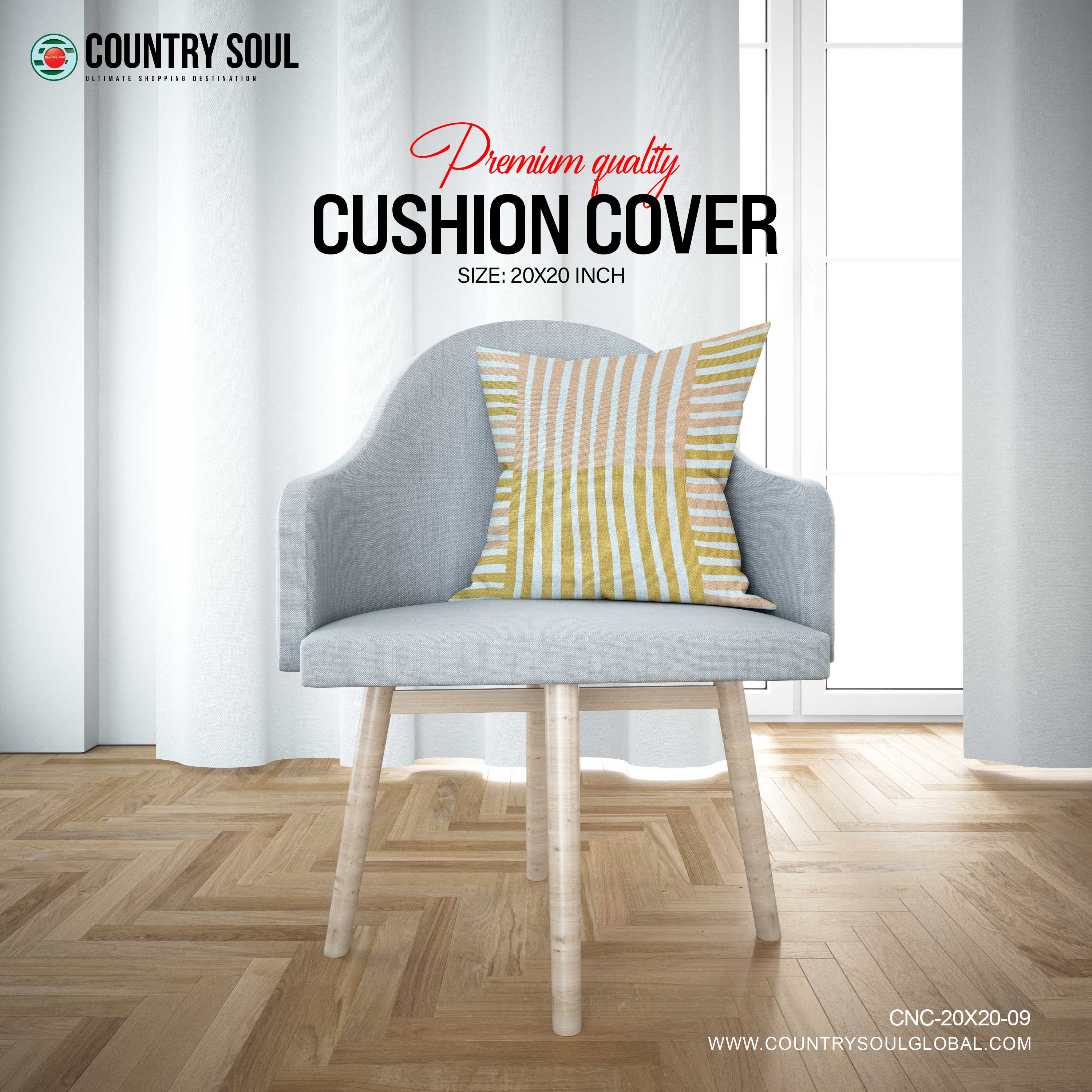 Decorative Cushion Cover 20x20 Inch. Design-09