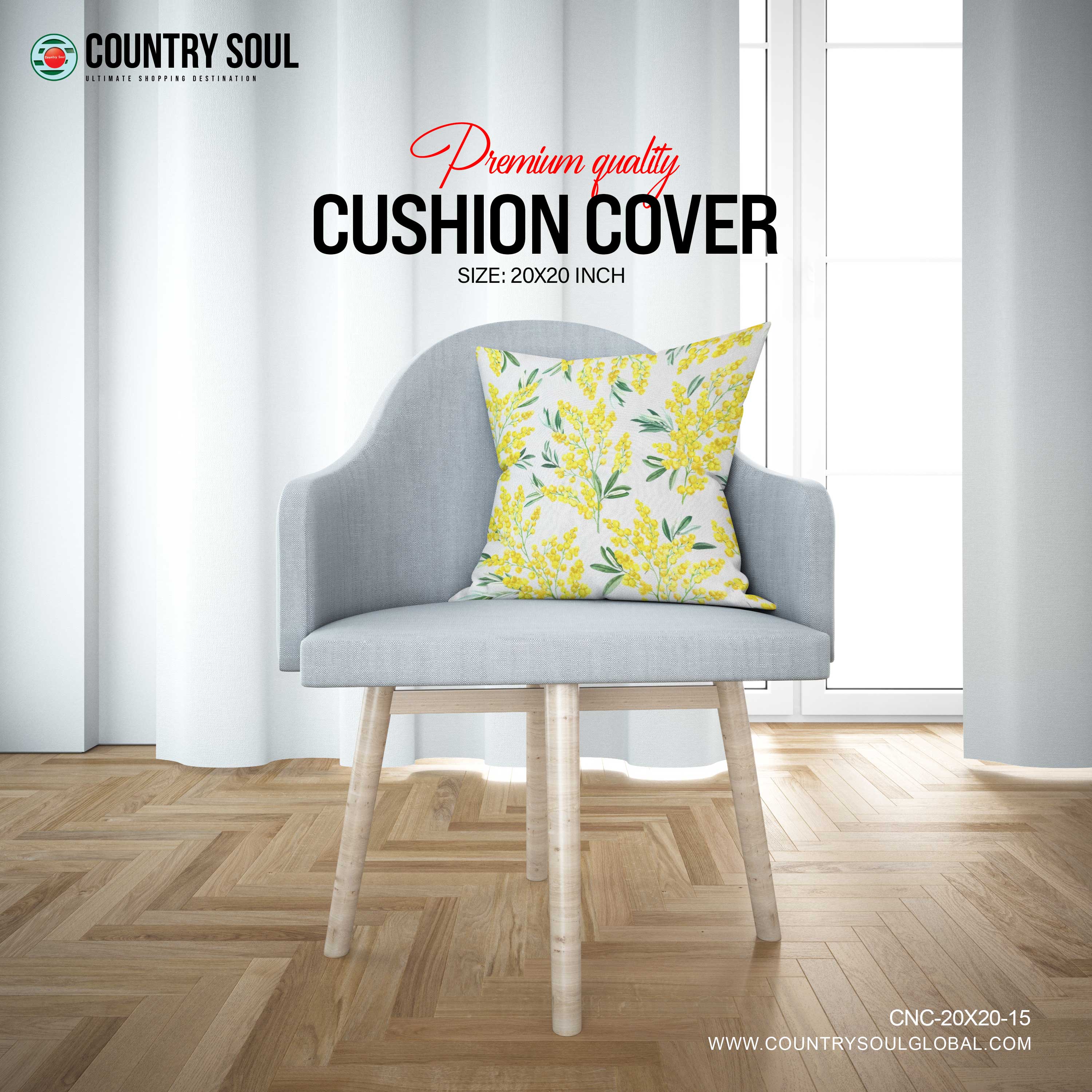 Decorative Cushion Cover 20x20 Inch, Design-15