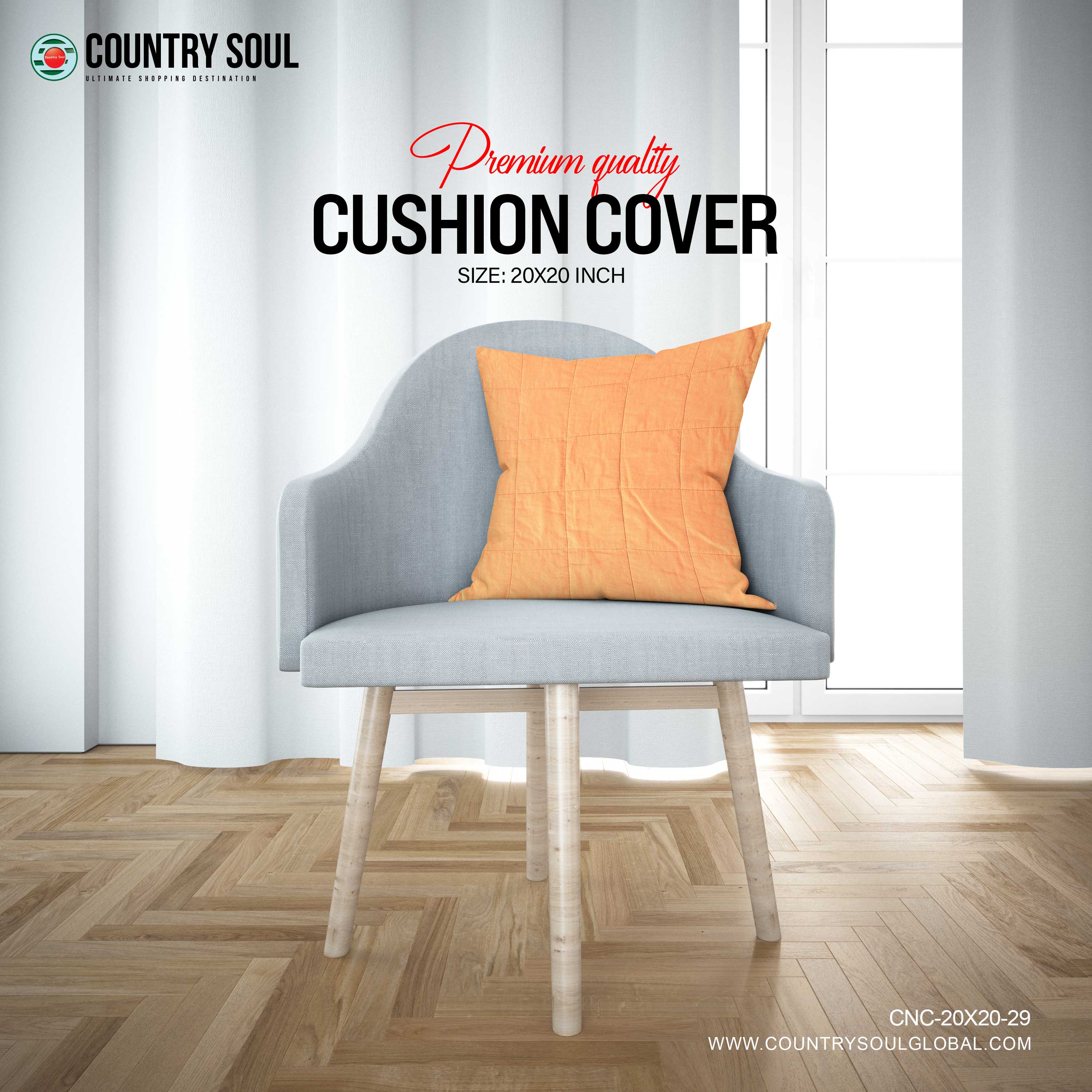 Decorative Cushion Cover 20x20 Inch, Design-29