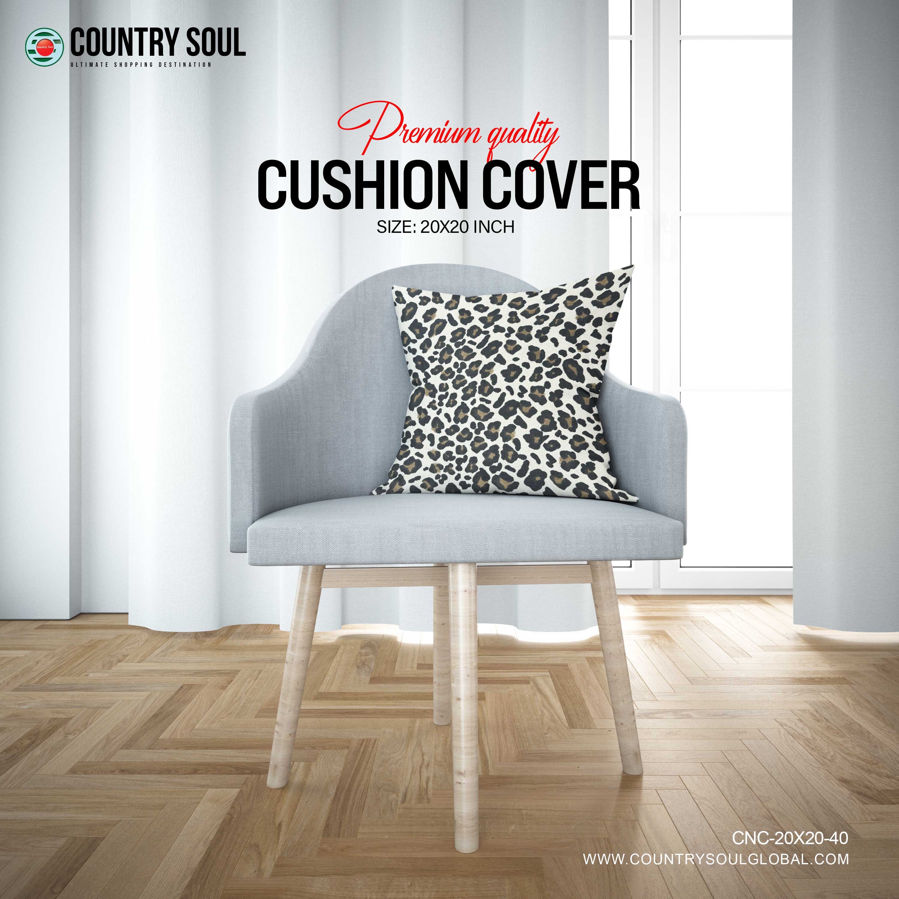 Decorative Cushion Cover 20x20 Inch, Design-40