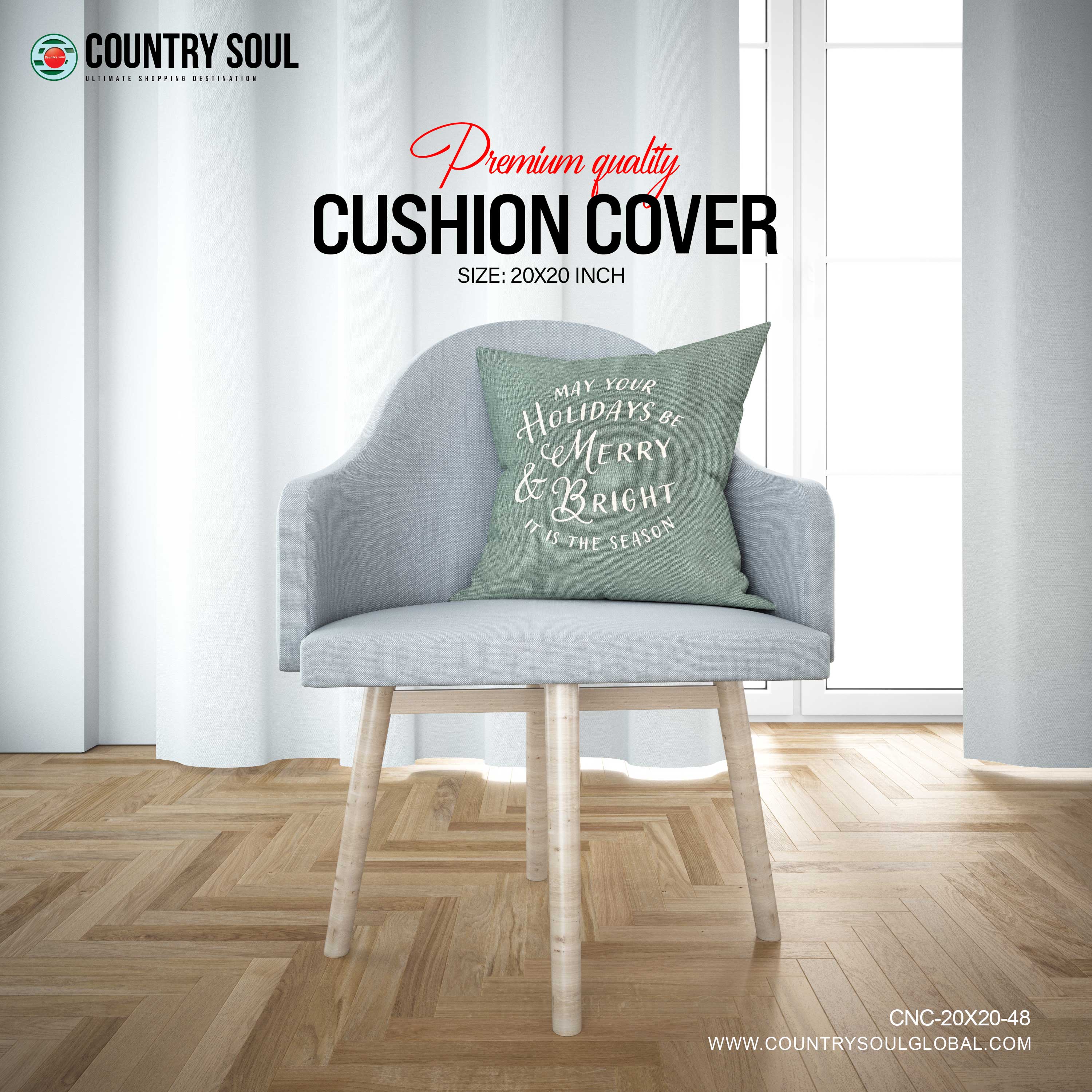 Decorative Cushion Cover 20x20 Inch, Design-48