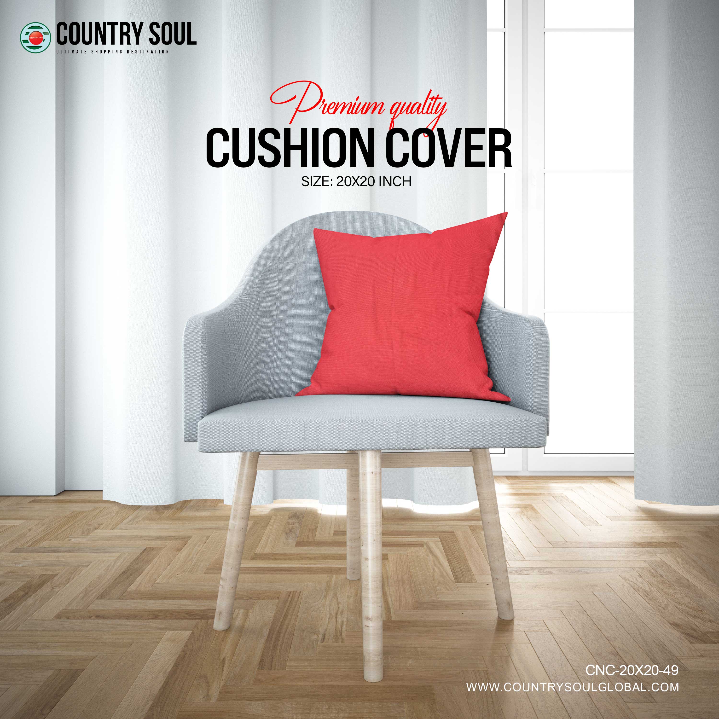 Decorative Cushion Cover 20x20 Inch, Design-49