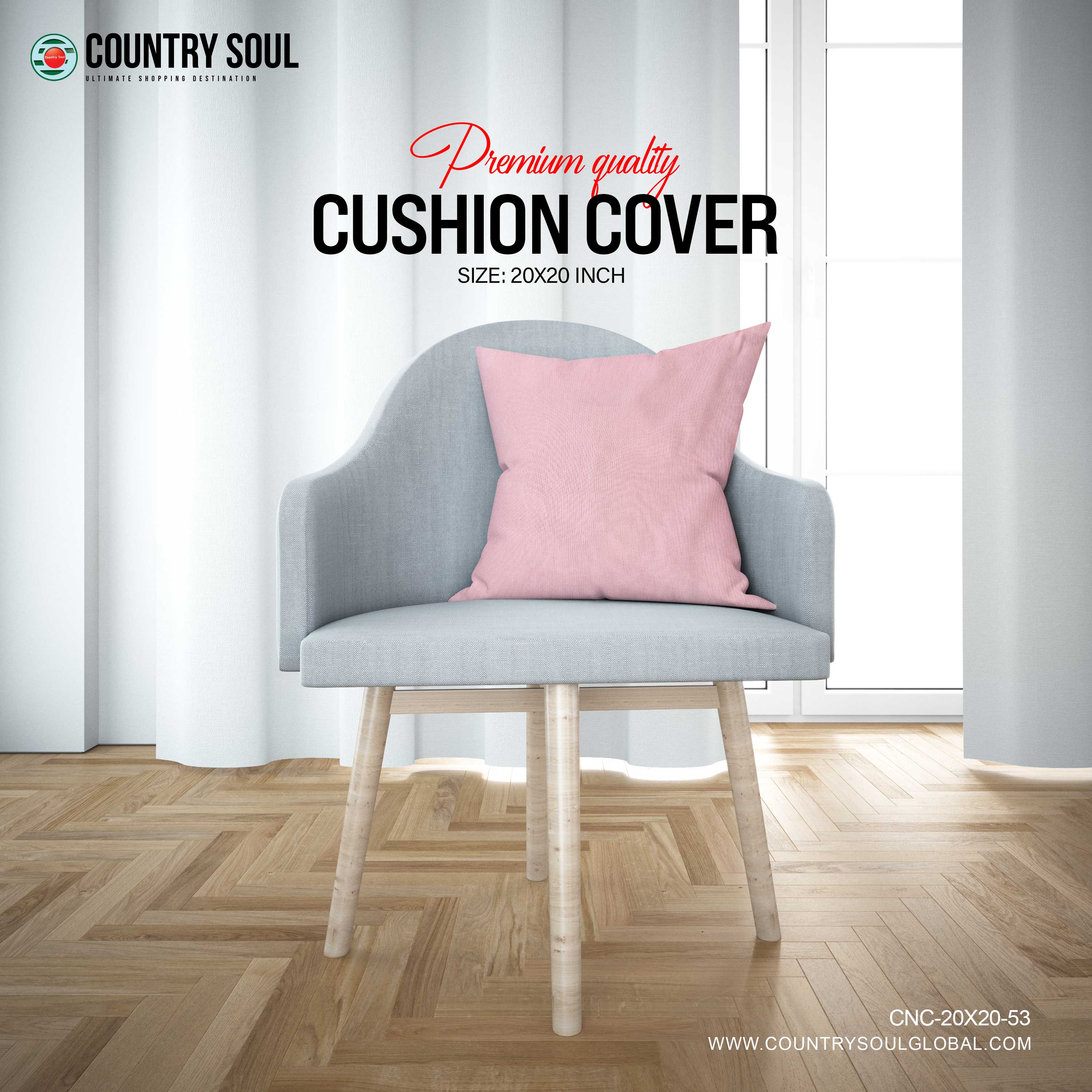 Decorative Cushion Cover 20x20 Inch, Design-53