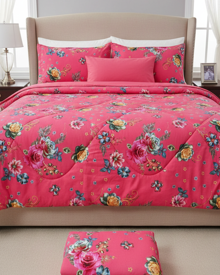 KING SIZE COMFORTER SET (5 PCS SET)D-15