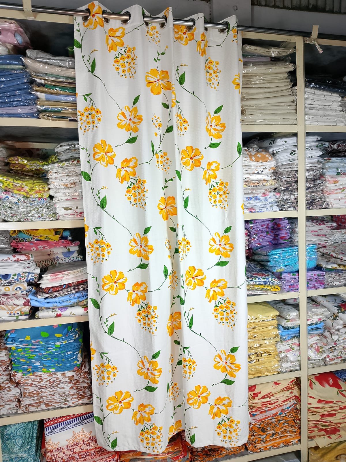 Decorative Waffle Printed Curtain - DC 108
