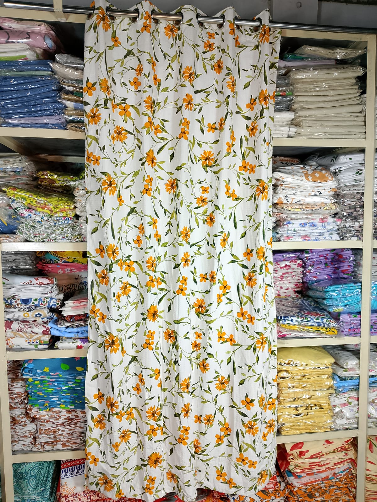 Decorative Waffle Printed Curtain - DC 101