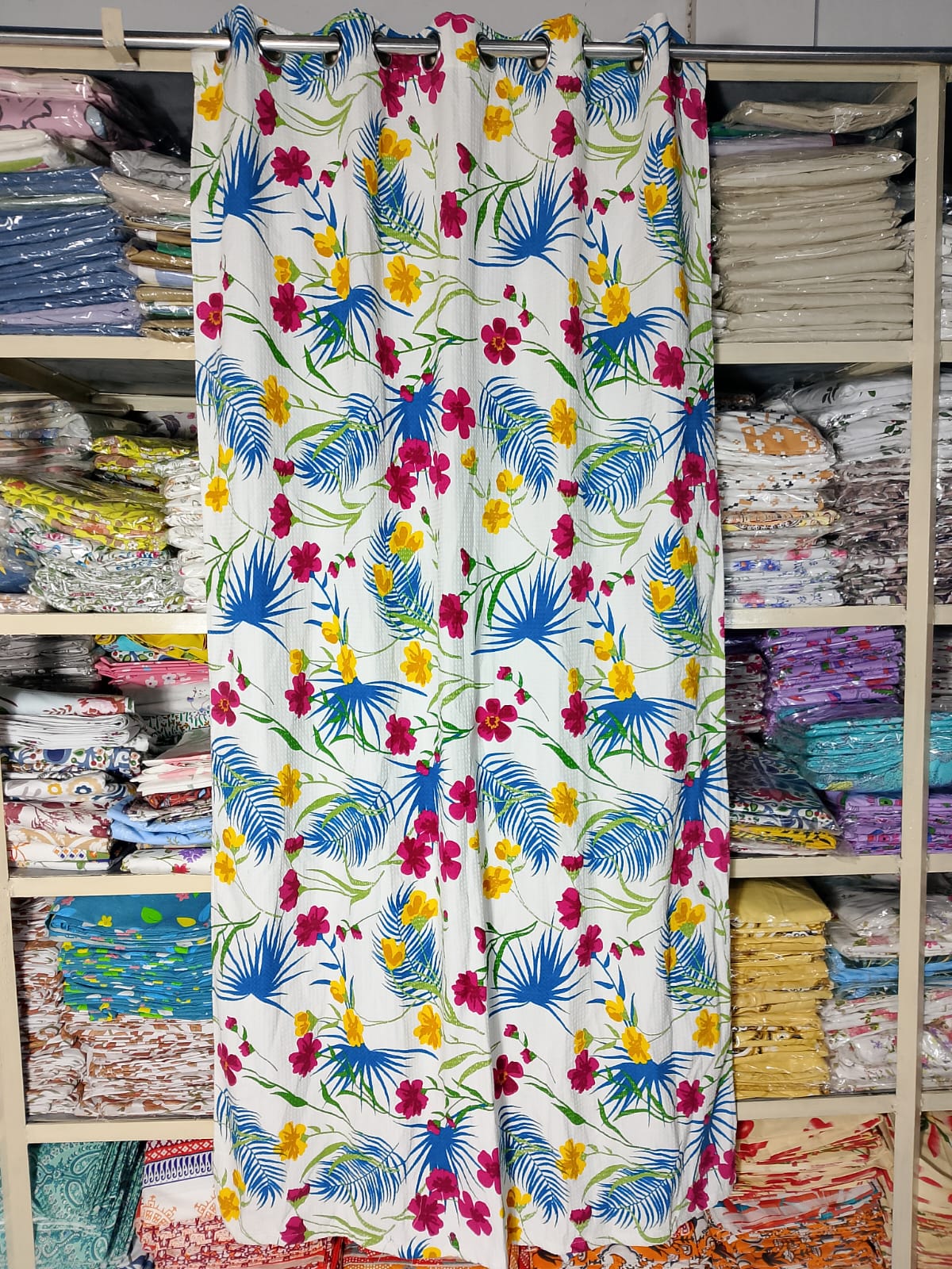 Decorative Waffle Printed Curtain - DC 121