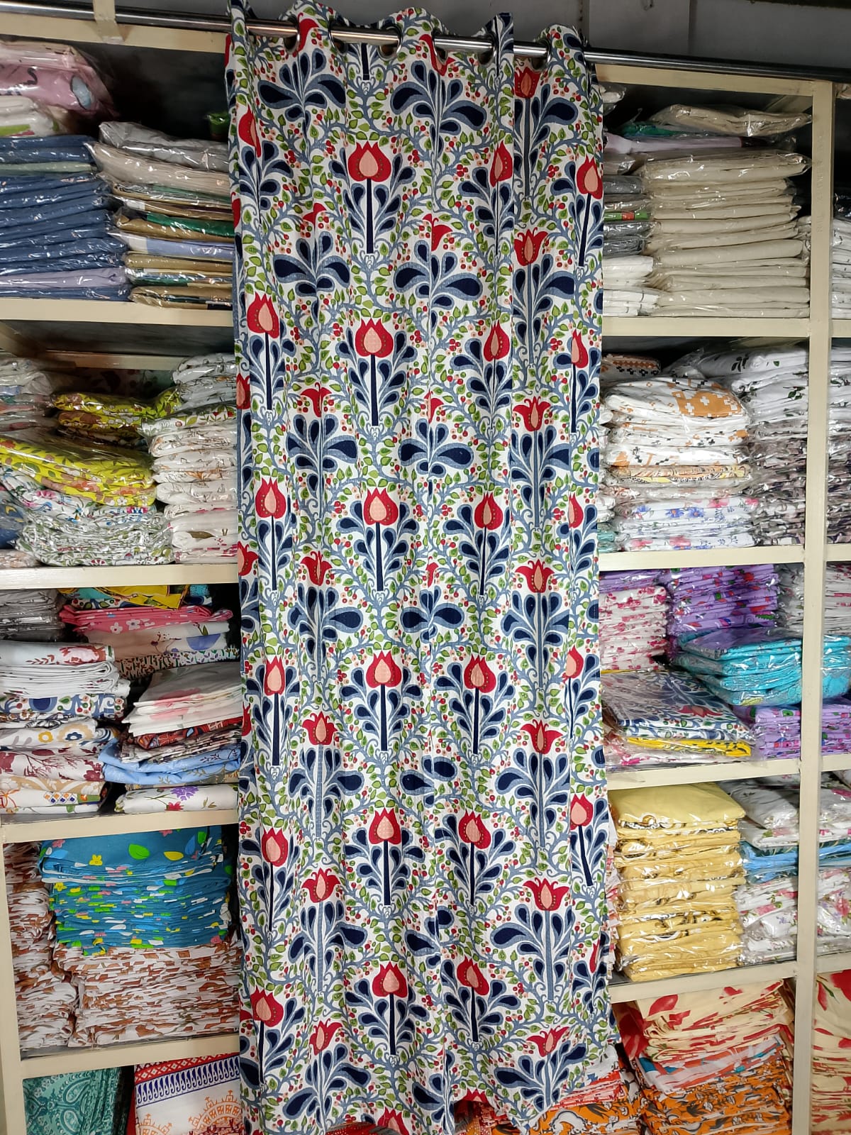 Decorative Waffle Printed Curtain - DC 124
