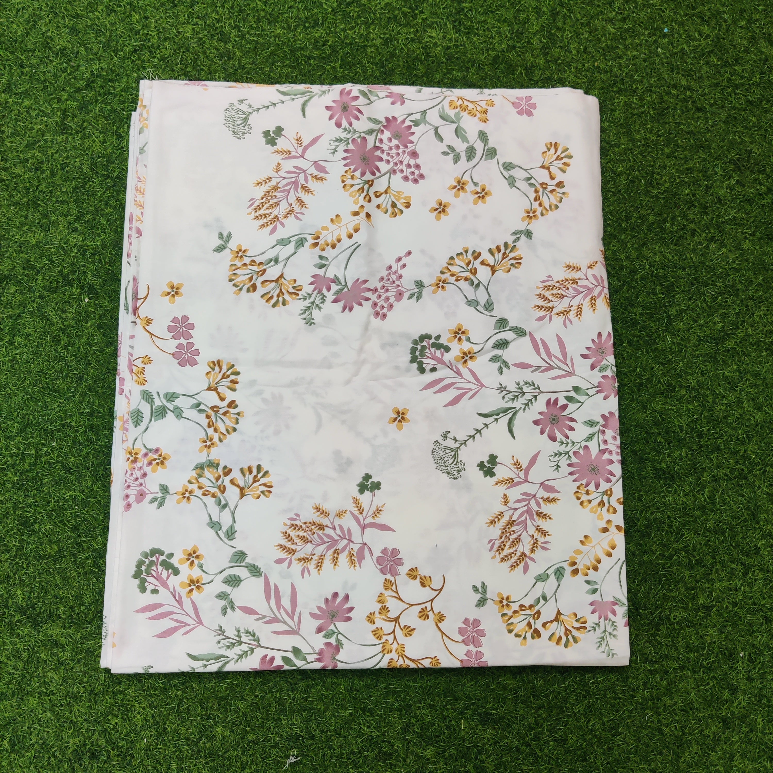 Twill Cotton Fabric King size bed Sheet With Two Pillow Cover-18