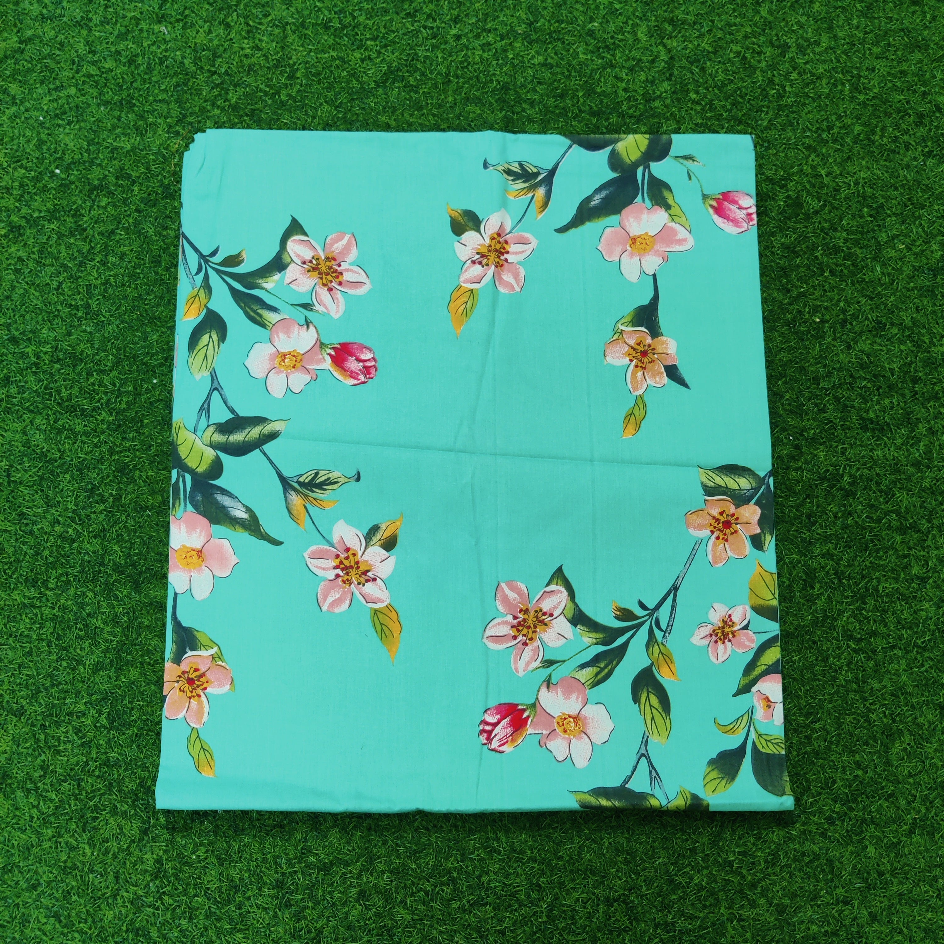 Twill Cotton Fabric King size bed Sheet With Two Pillow Cover-20