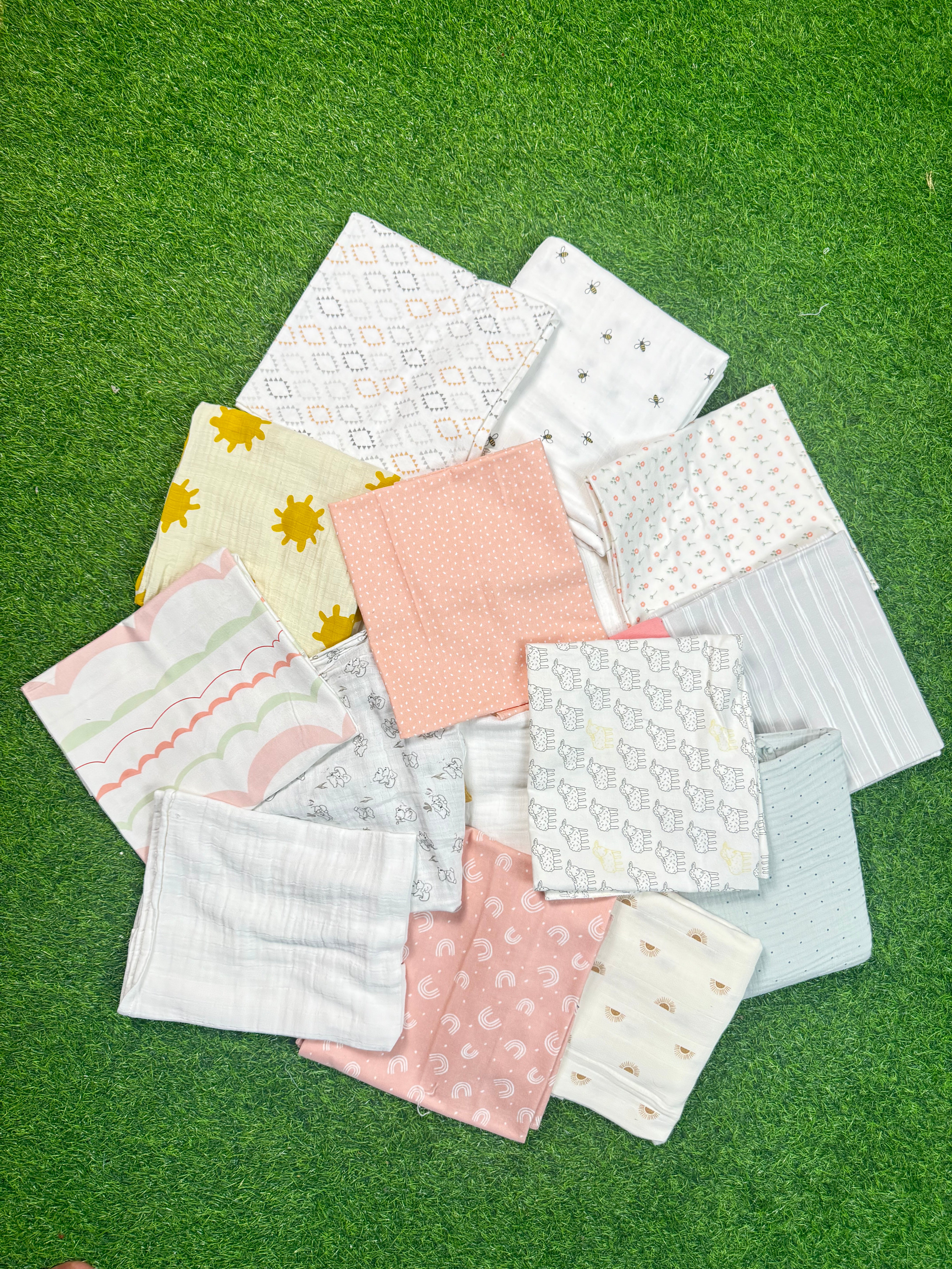 10 PCS ASSORTED BABY KATHA/Baby Swaddle