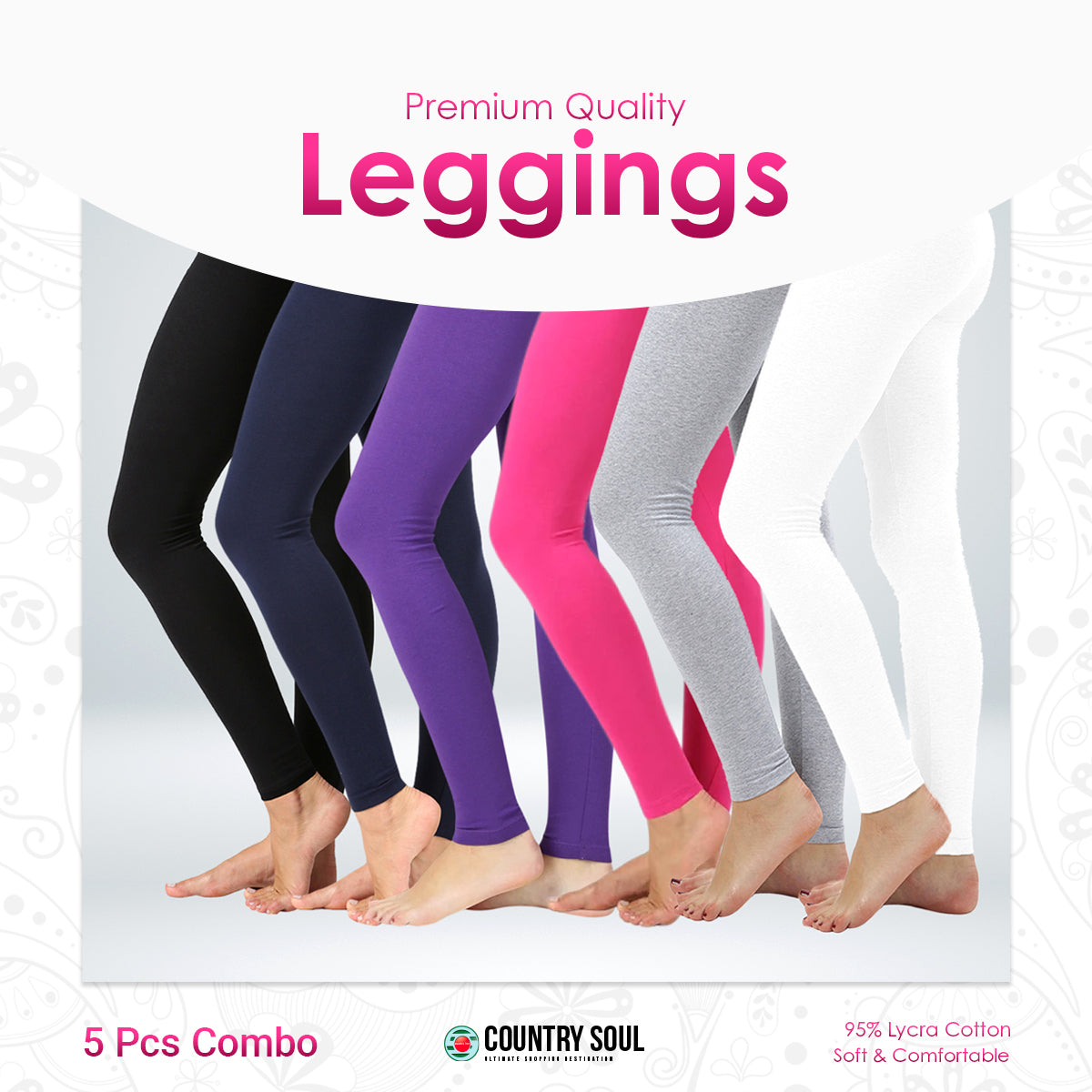 5 Pc Leggings For Women, Girls, Ladies
