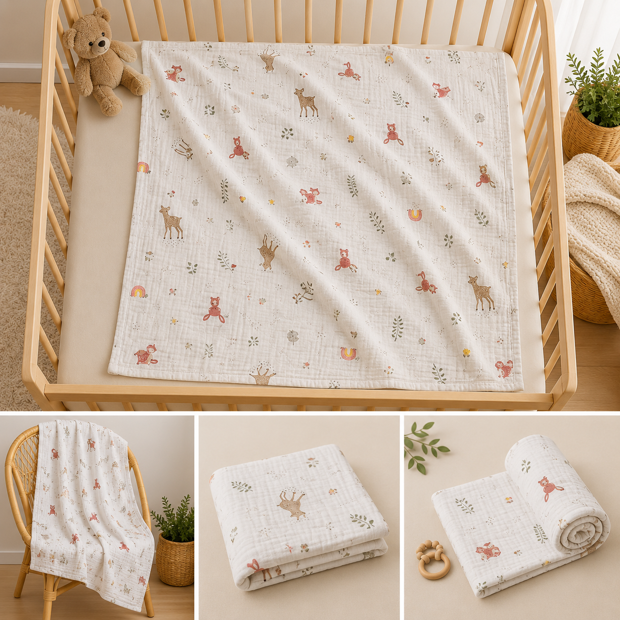 5 Pcs 48x48 Inch Moslin katha Combo