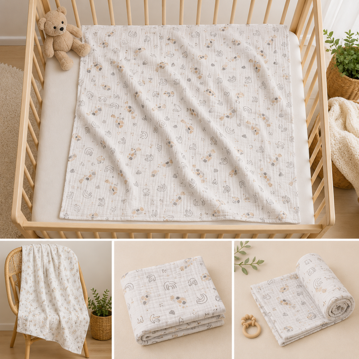 5 Pcs 48x48 Inch Moslin katha Combo