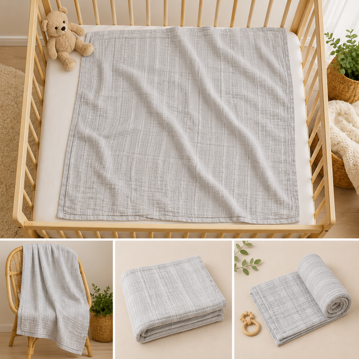 5 Pcs 48x48 Inch Moslin katha Combo
