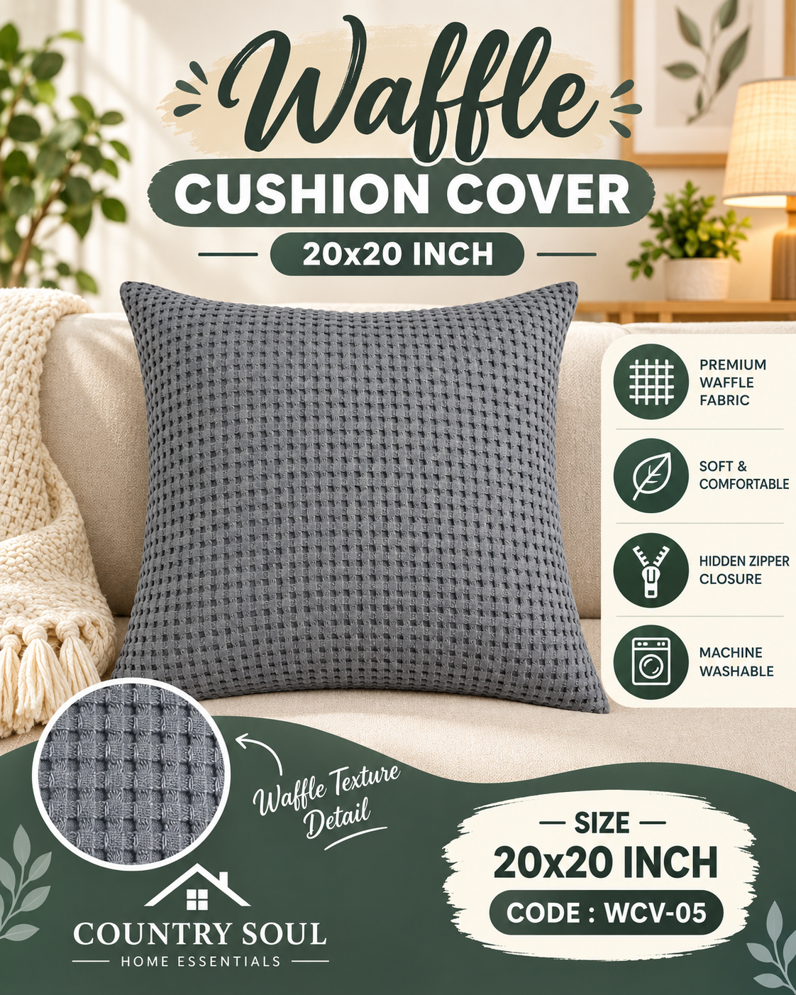 Waffle Cushion Cover