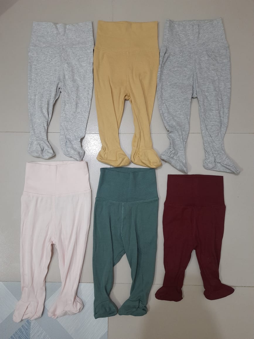 5 Pcs Organic Cotton Made Baby Trouser With Socks