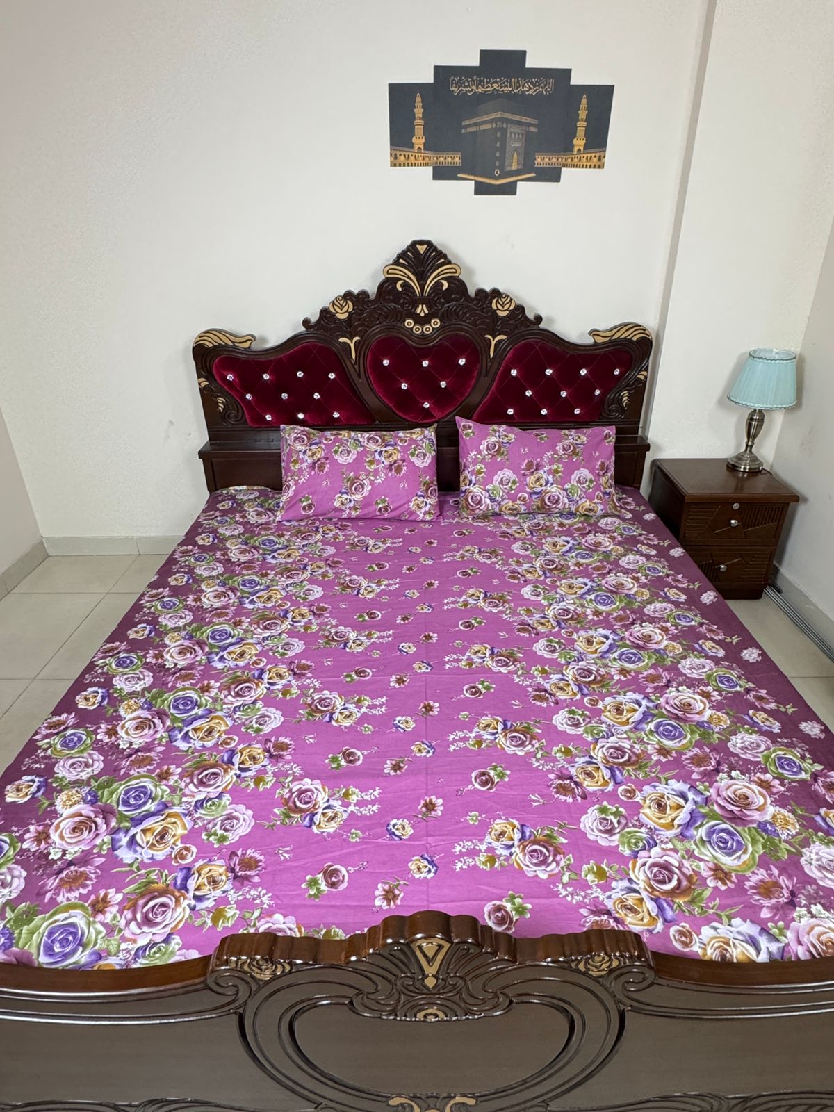 King Size Bed Sheet with Two Pillow Cover-BS-52