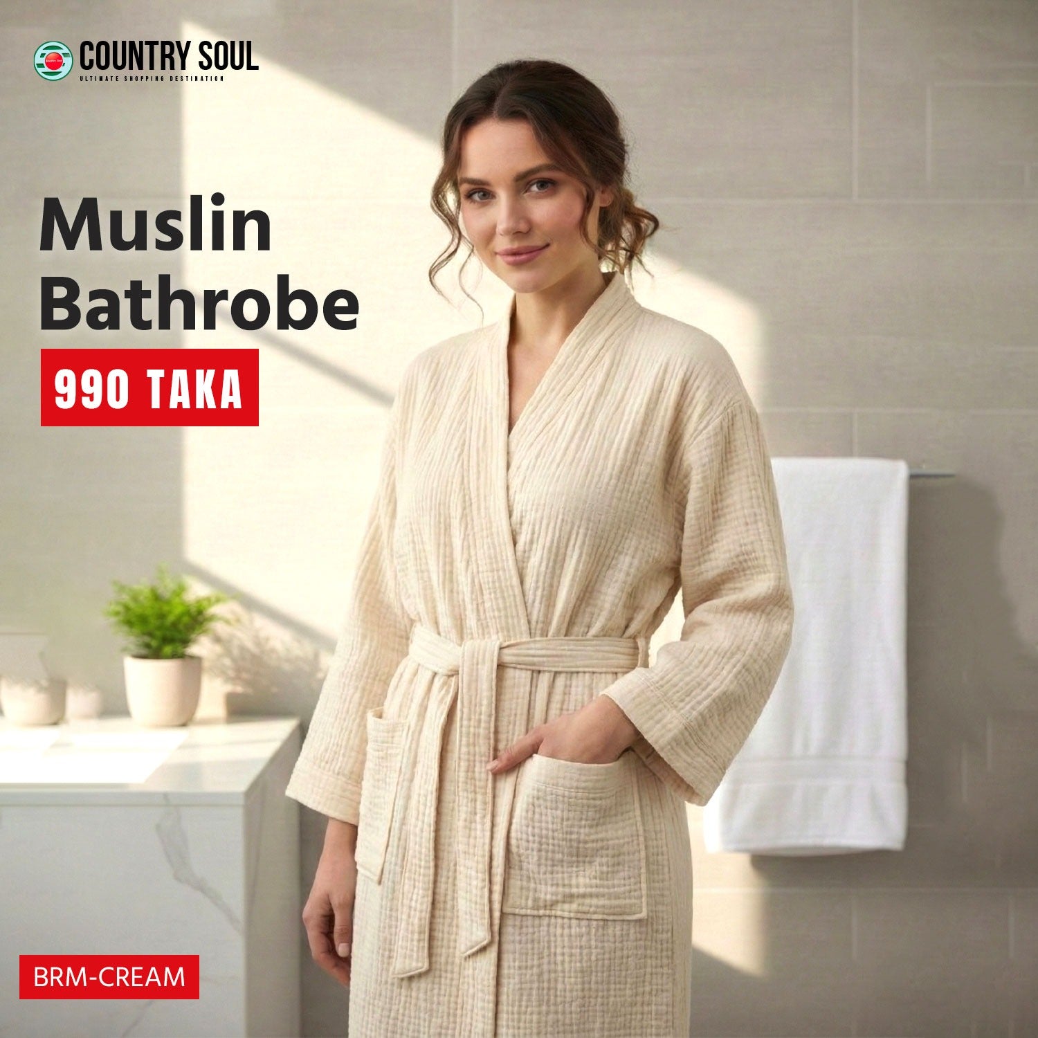 Country  Soul Muslin  Bathrobe – Lightweight PB-04