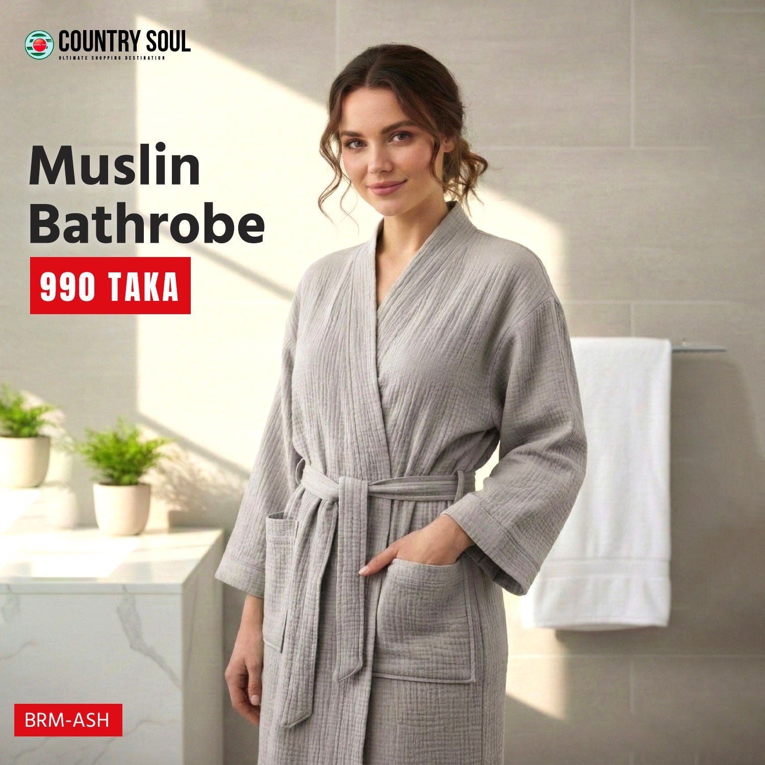 Country  Soul Muslin  Bathrobe – Lightweight PB-03