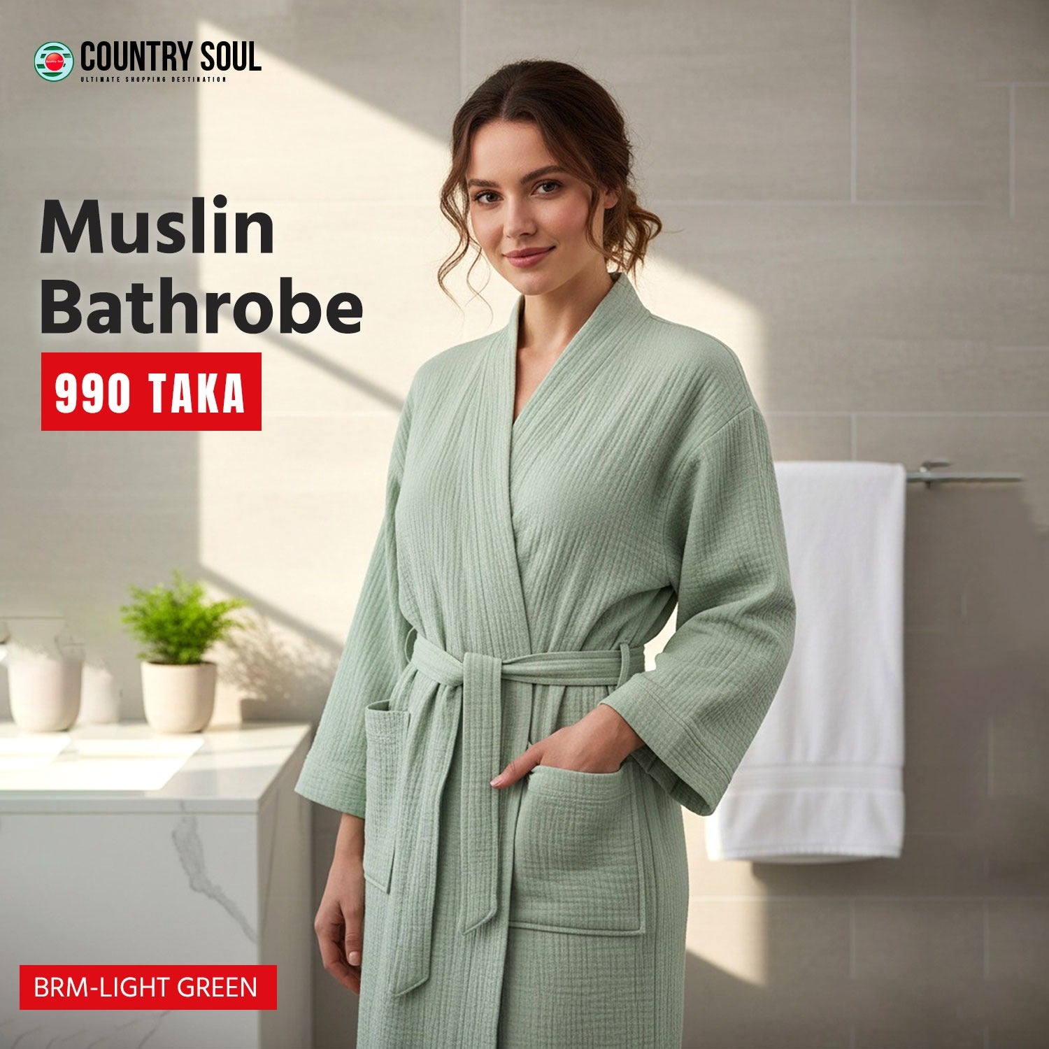 Country  Soul Muslin  Bathrobe – Lightweight PB-02